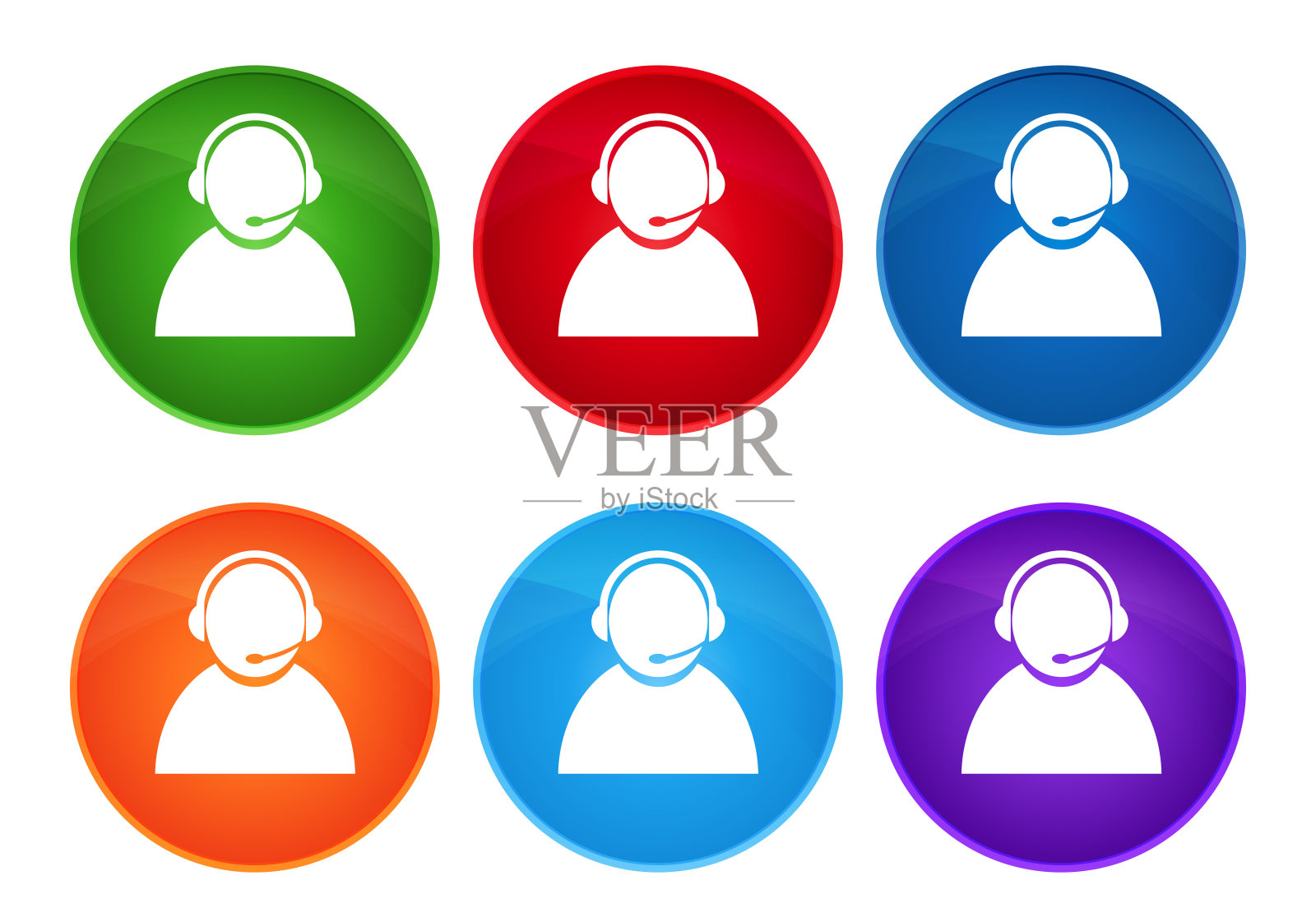 客服图标超圆按钮设置玻璃设计图标素材