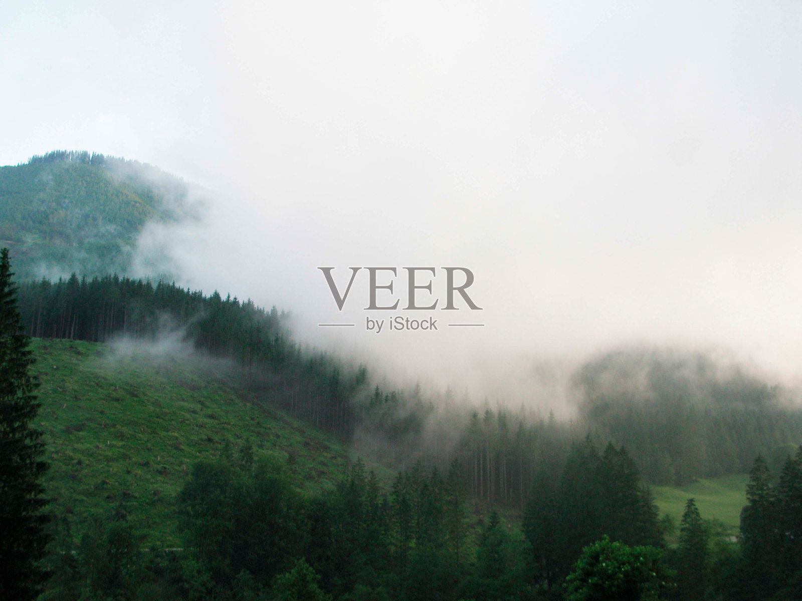 秋天的雾在美丽的风景照片摄影图片