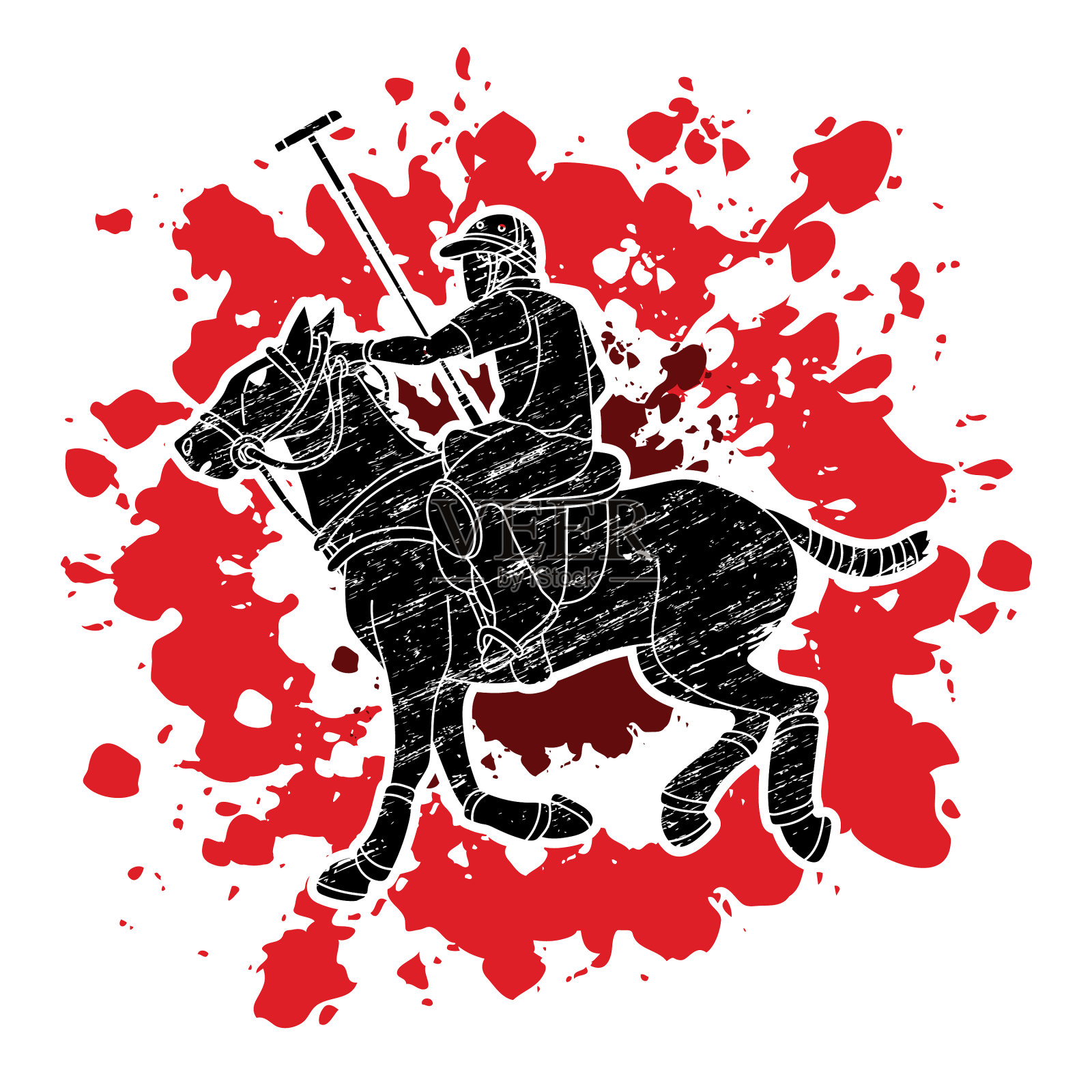 马球马运动员动作运动卡通图形设计元素图片