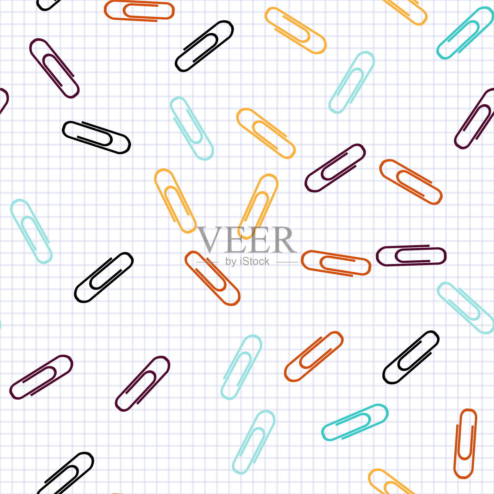 丰富多彩的办公用品学校文具插画图片素材