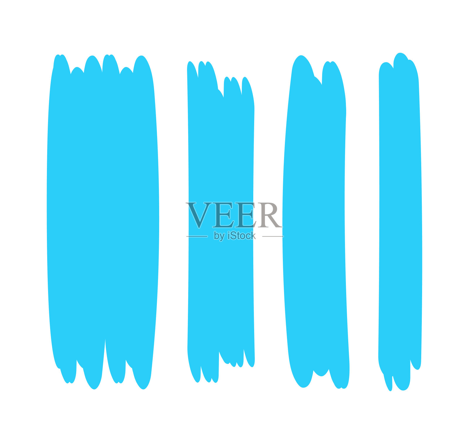 浅蓝色条纹刷油漆为涂鸦笔，浅蓝色粉彩软色刷，浅蓝色水彩艺术刷，浅蓝色软条漆刷插画图片素材