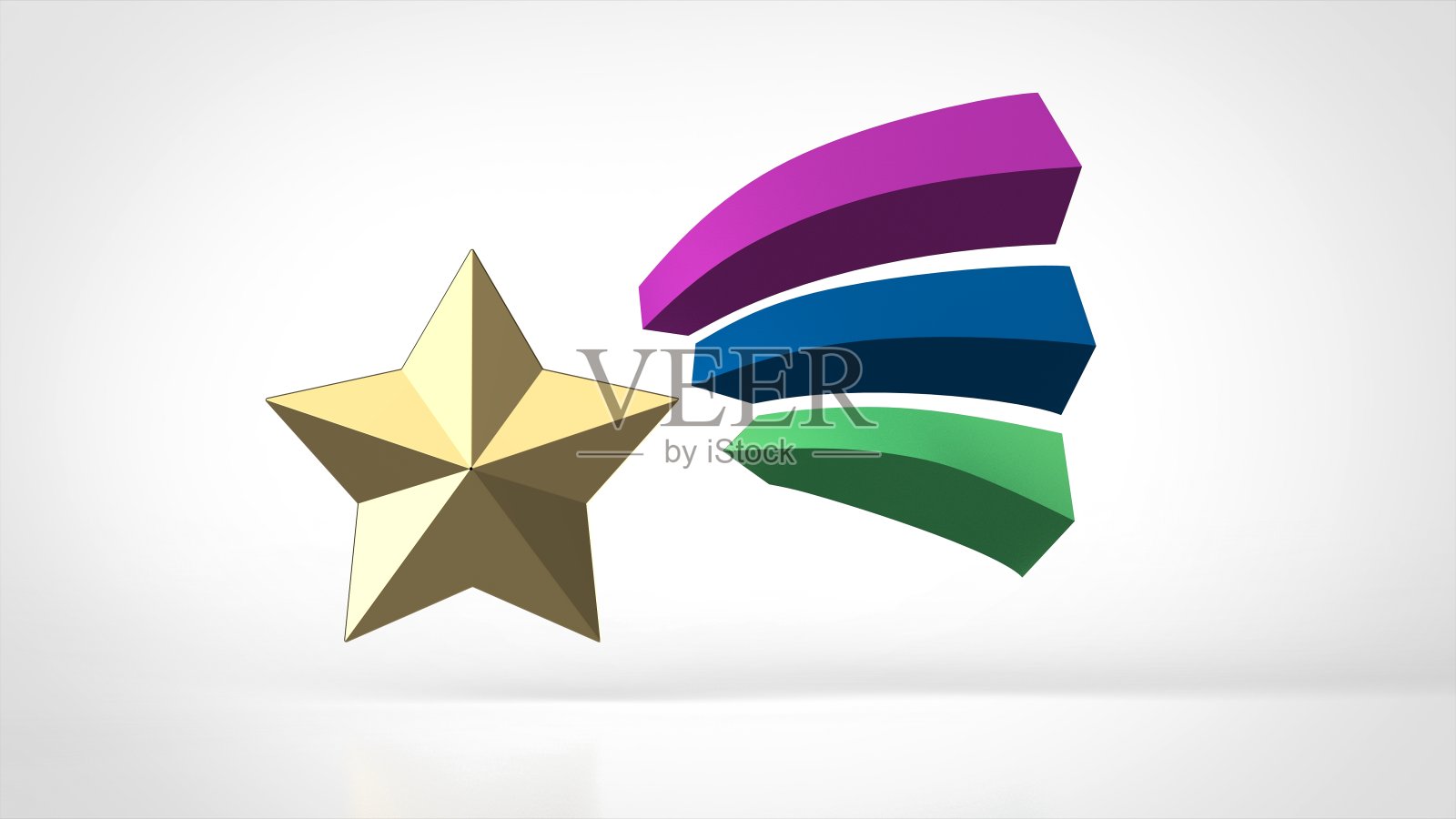 流星图标多色3d渲染图标素材