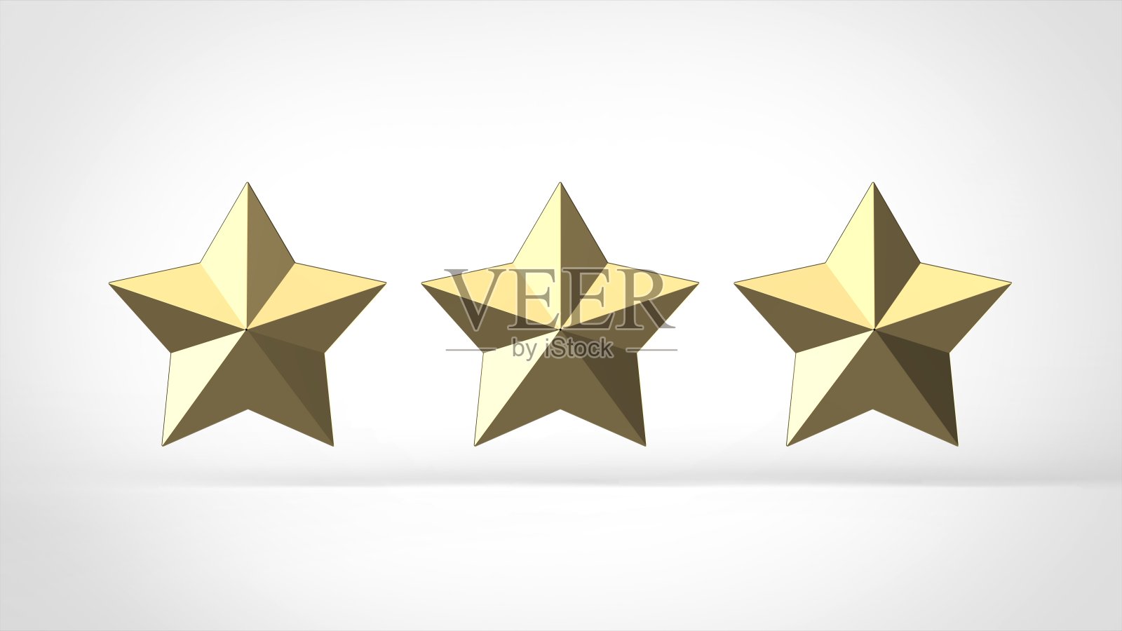 三颗星图标3d渲染照片摄影图片