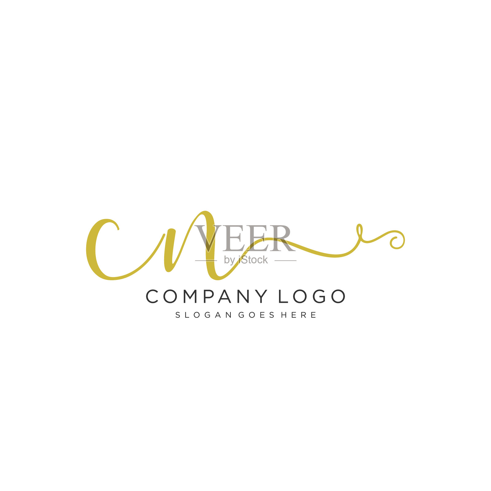 Cn初始手写标识设计插画图片素材