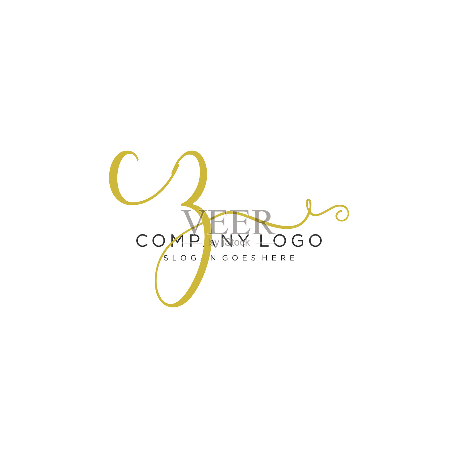 Cz初始手写标识设计插画图片素材