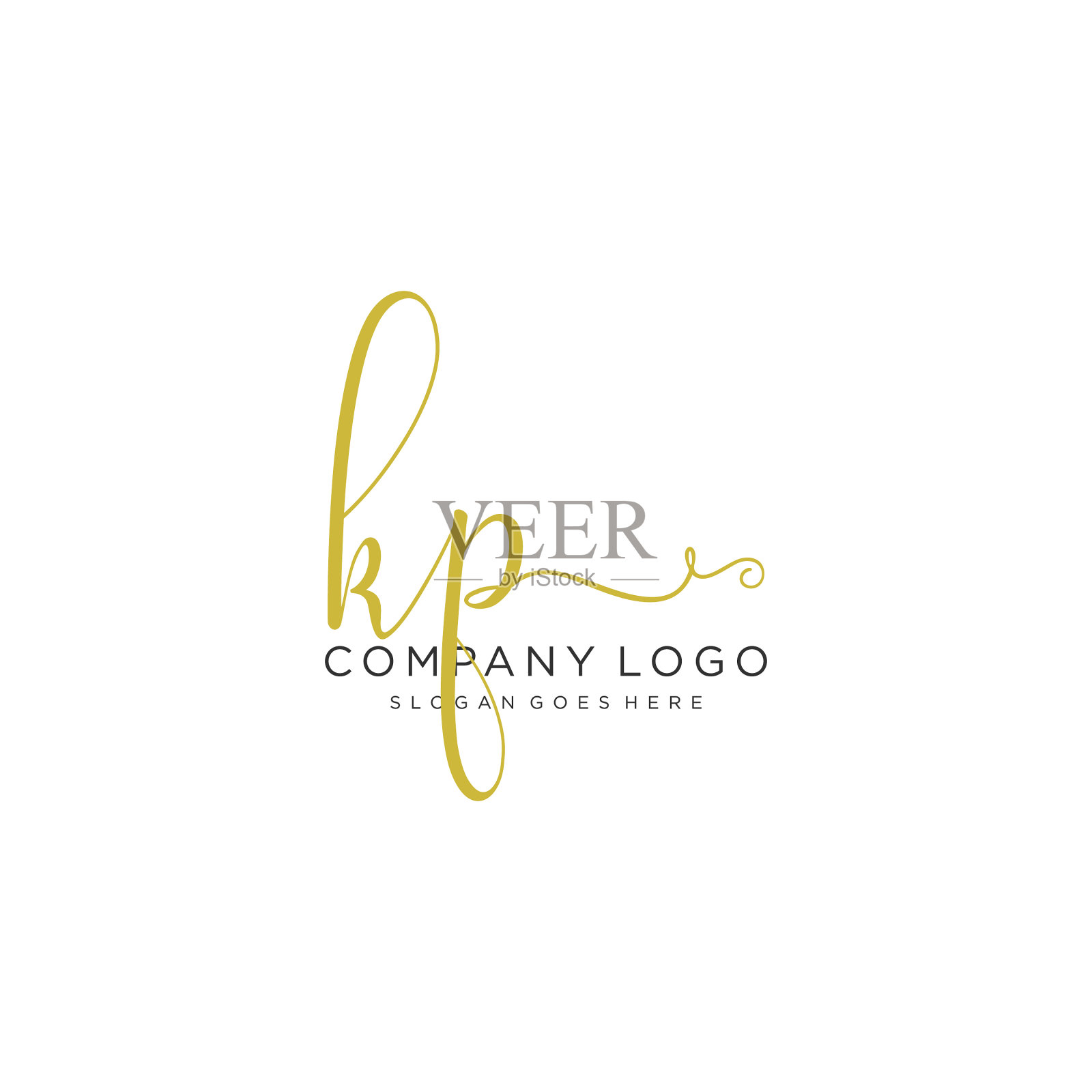 KP初始手写标识设计插画图片素材