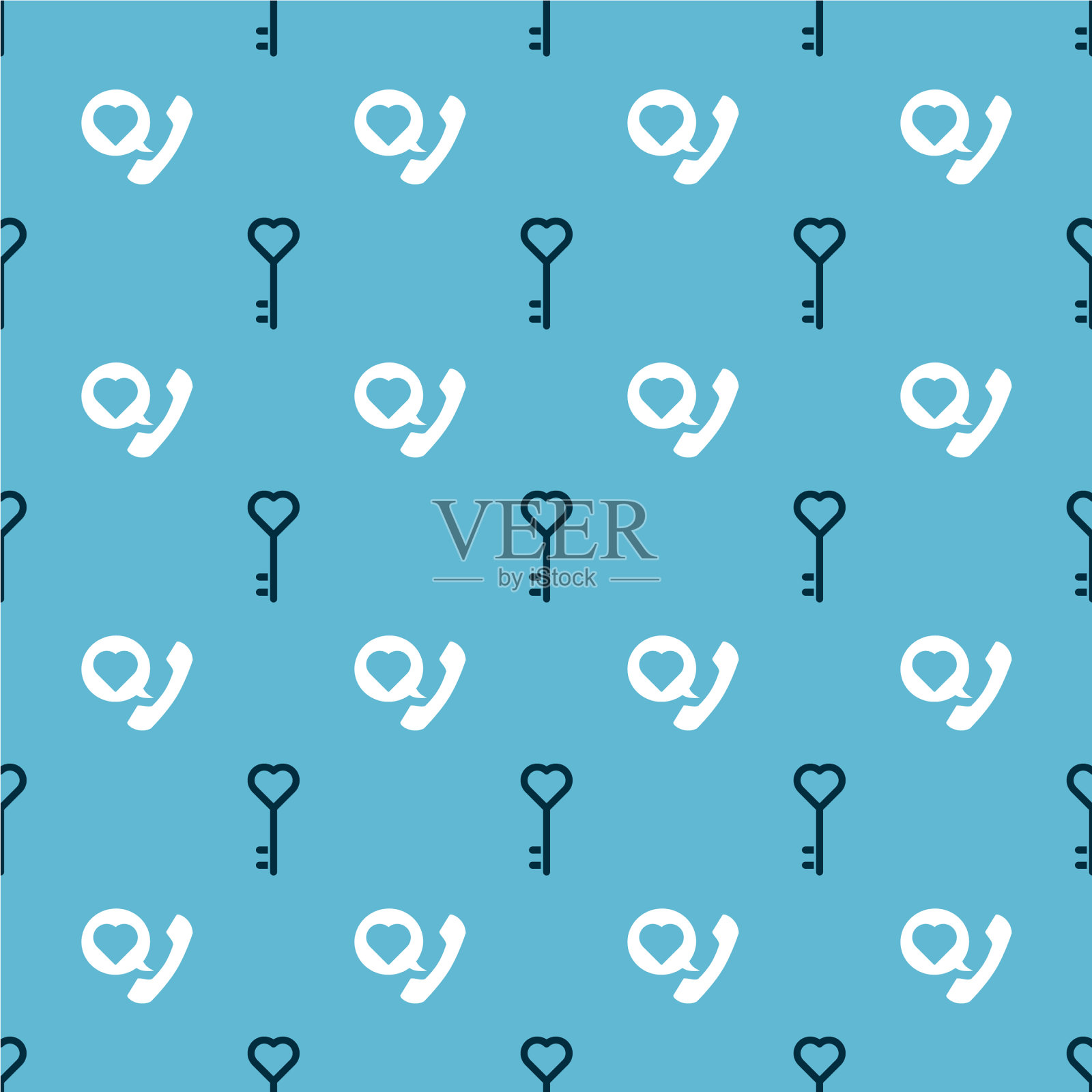 把钥匙设成心形，把电话设成心形图标素材