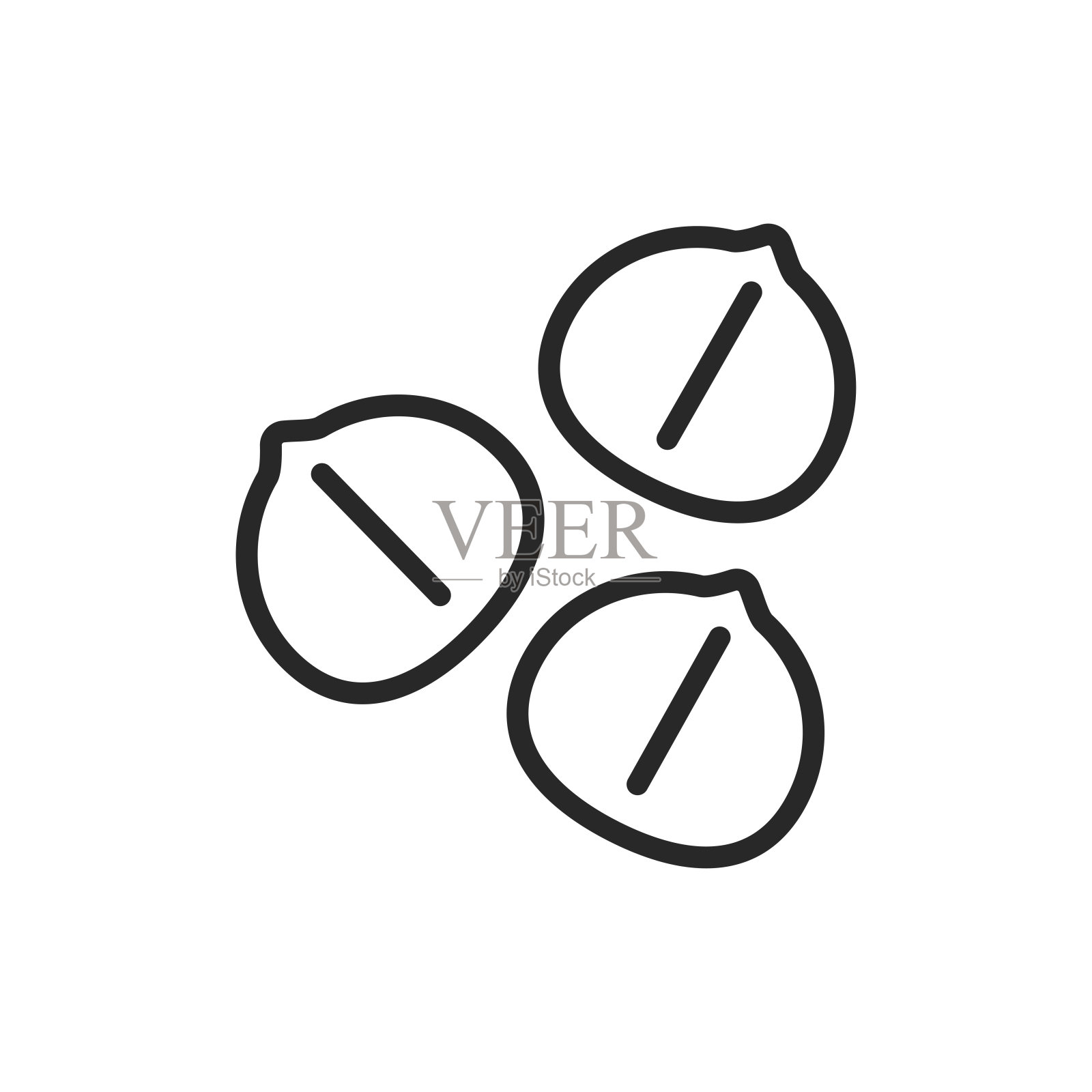 鹰嘴豆黑线图标。孤立的向量元素。用于网页、手机应用、促销的轮廓象形图。插画图片素材