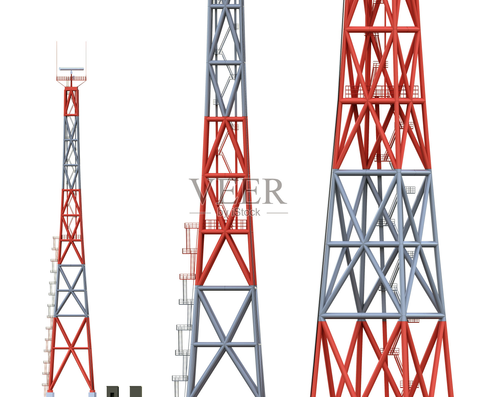一套雷达塔方案。3 d渲染照片摄影图片