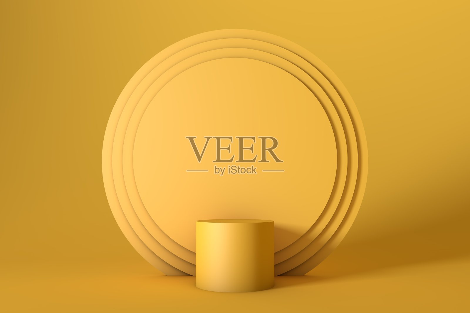 空讲台，展示，产品站在黄色背景上照片摄影图片