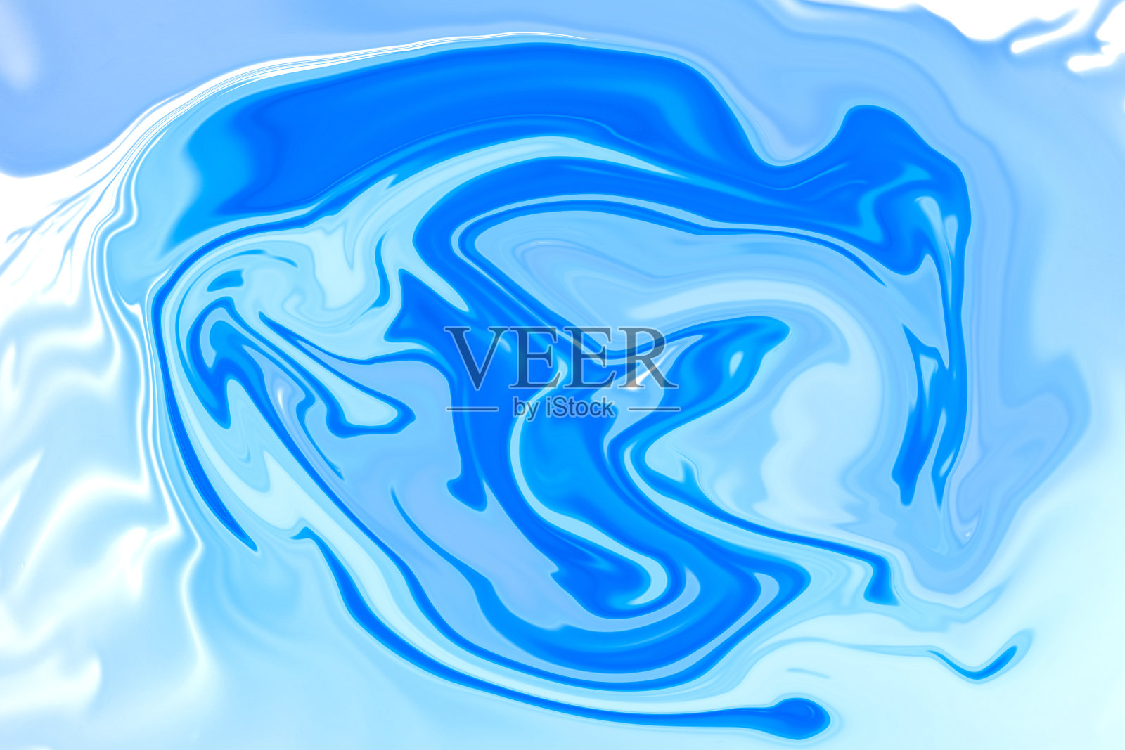 抽象流体液体蓝色丙烯酸涂料背景纹理照片摄影图片