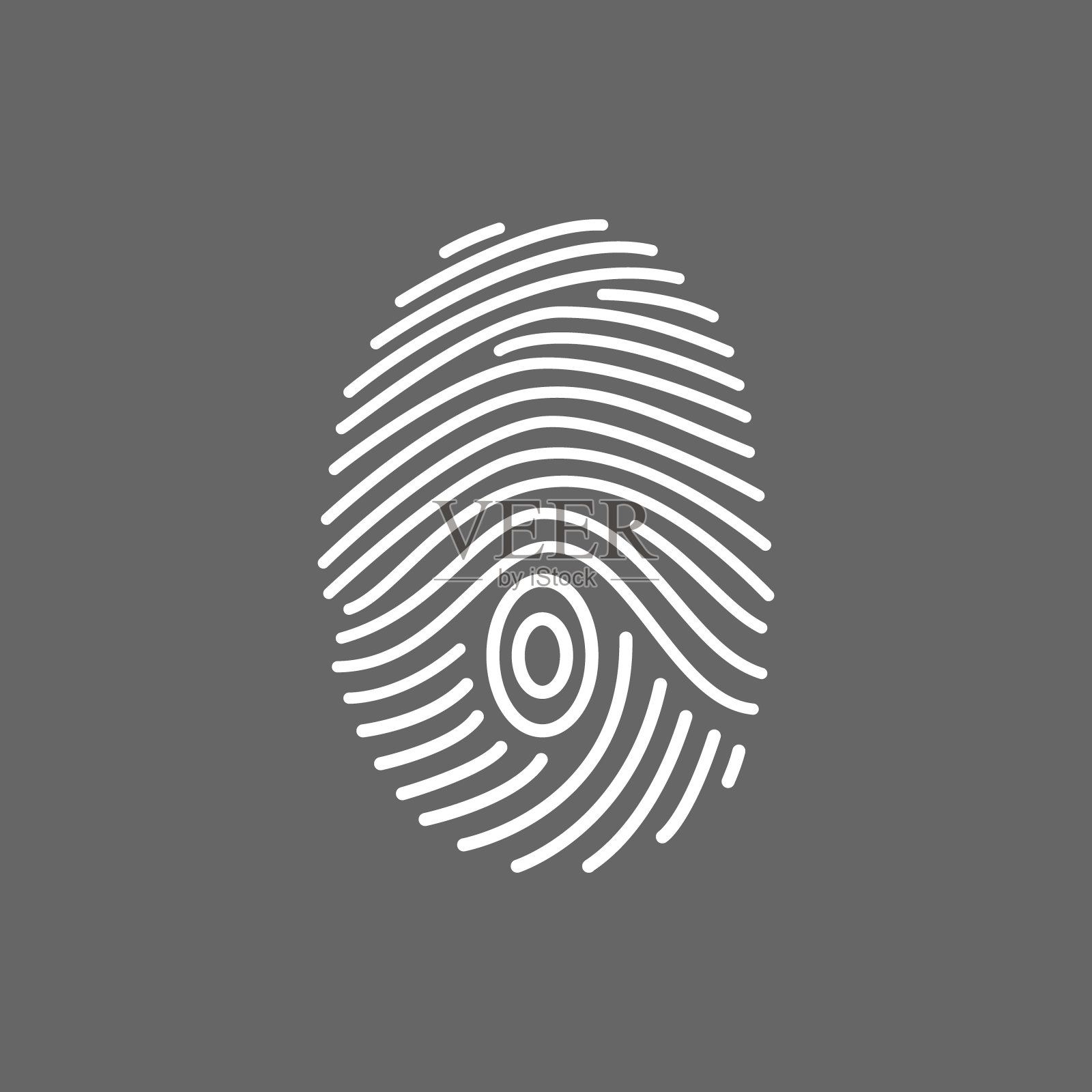 指纹扫描图标。插画图片素材