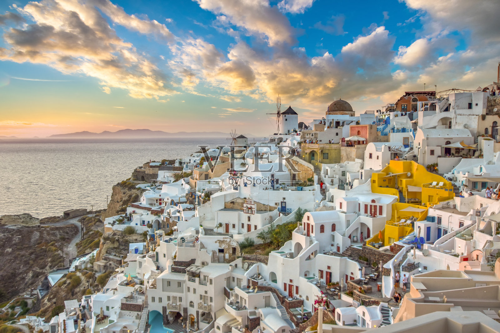 传统的希腊村庄oia照片摄影图片