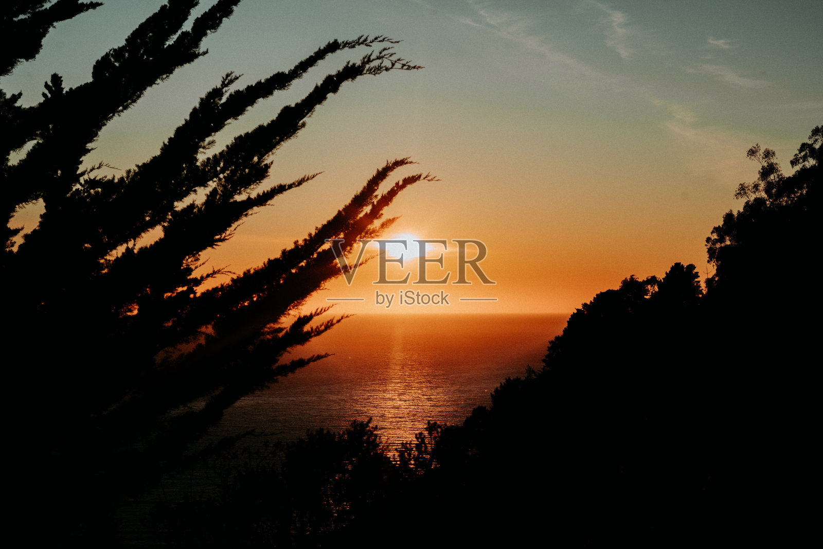 加州大苏尔的日落照片摄影图片