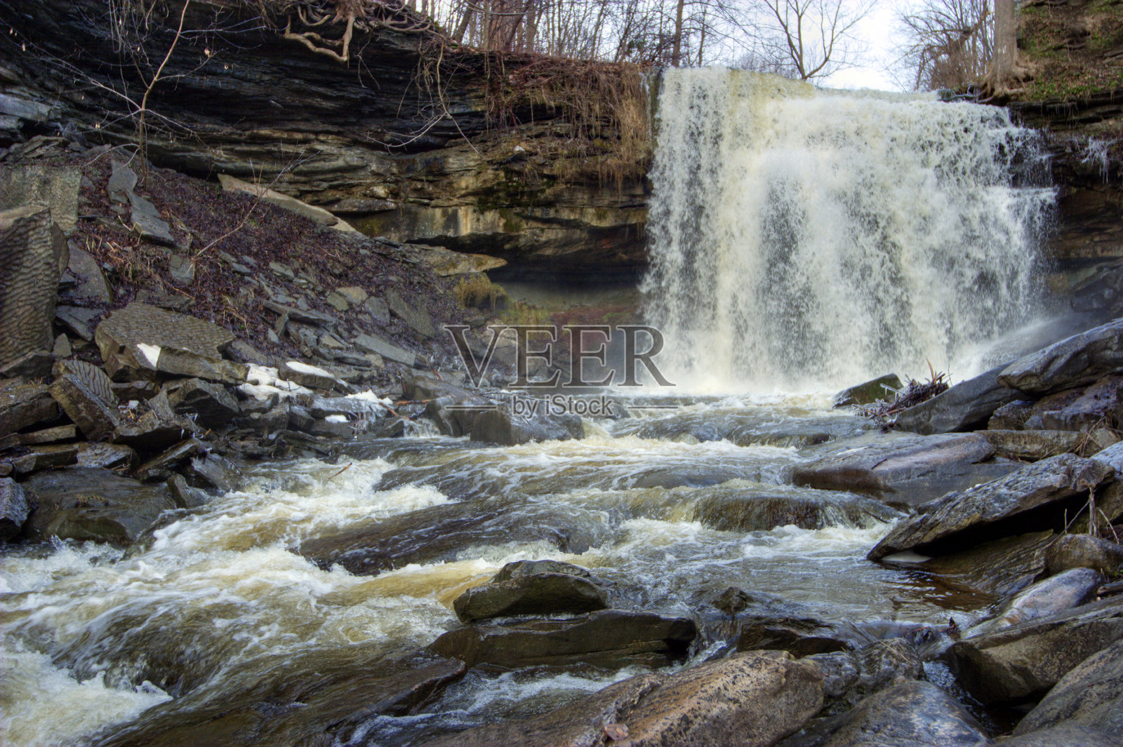加拿大安大略省的瀑布景观照片摄影图片