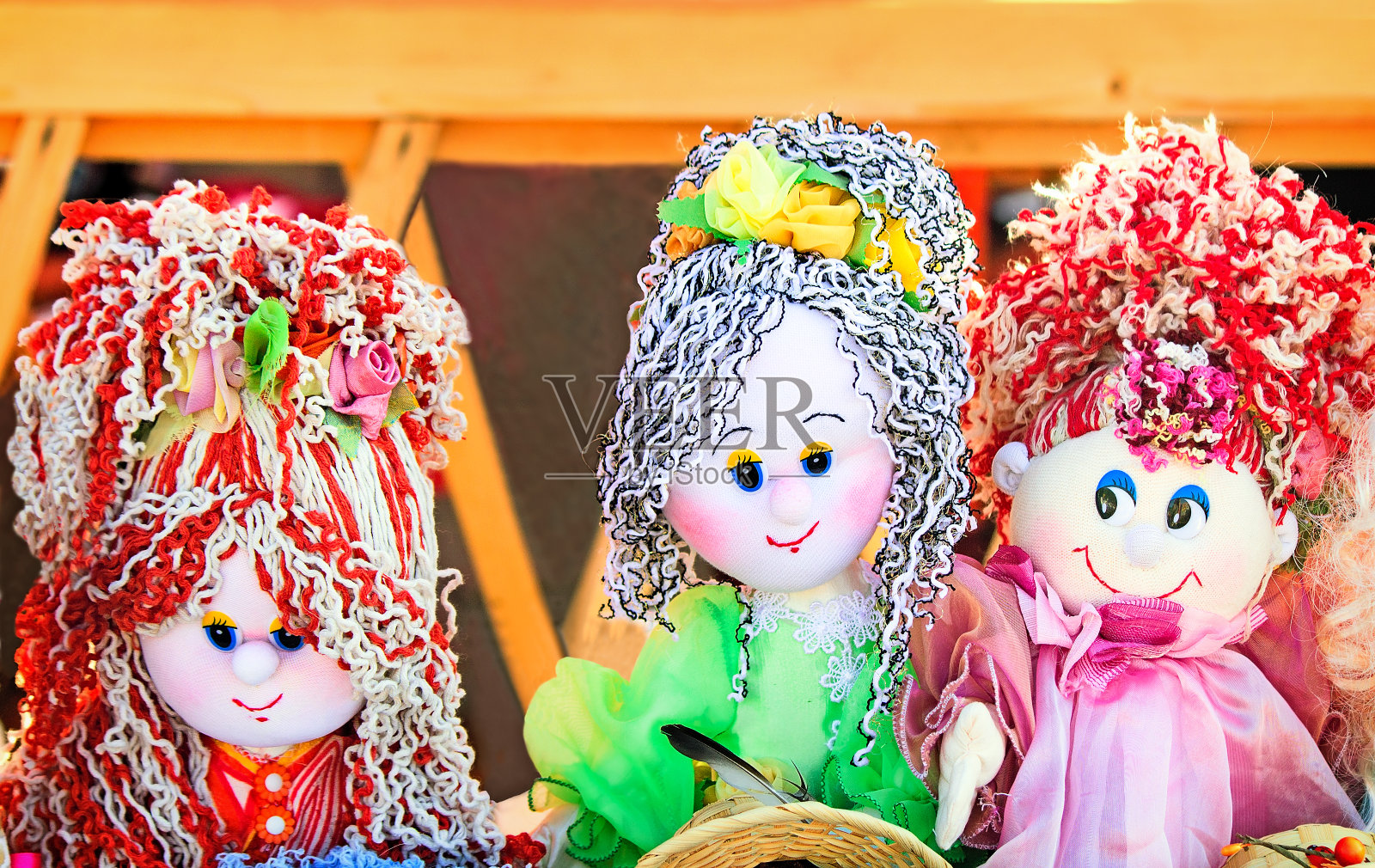 针线活，原创玩具形式的趣味娃娃照片摄影图片