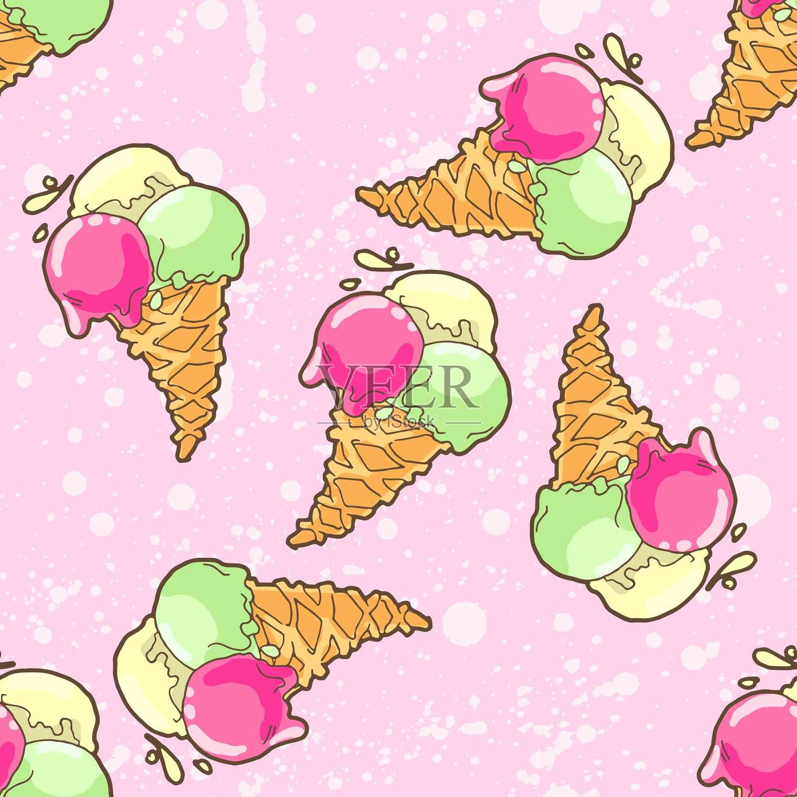 冰淇淋模式插画图片素材