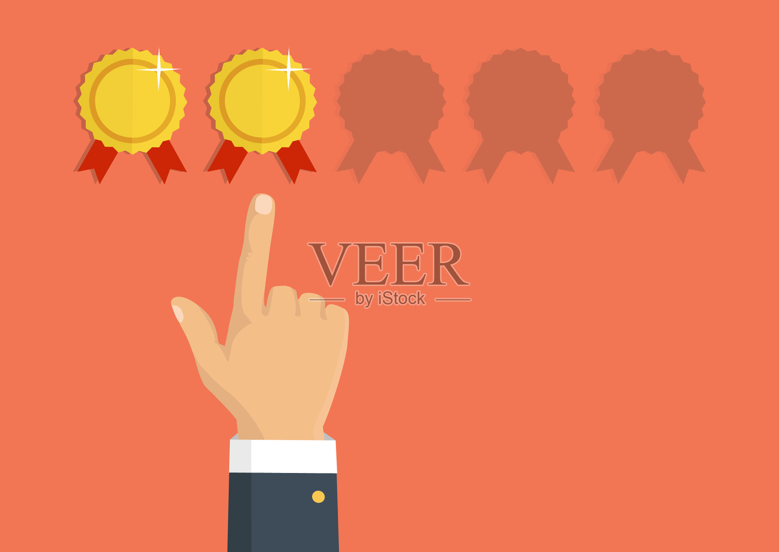 评价金星，反馈声誉和插画图片素材