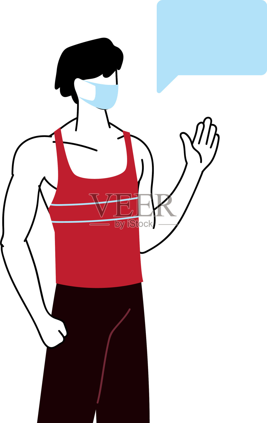 戴着面具的人在泡泡里留言设计元素图片