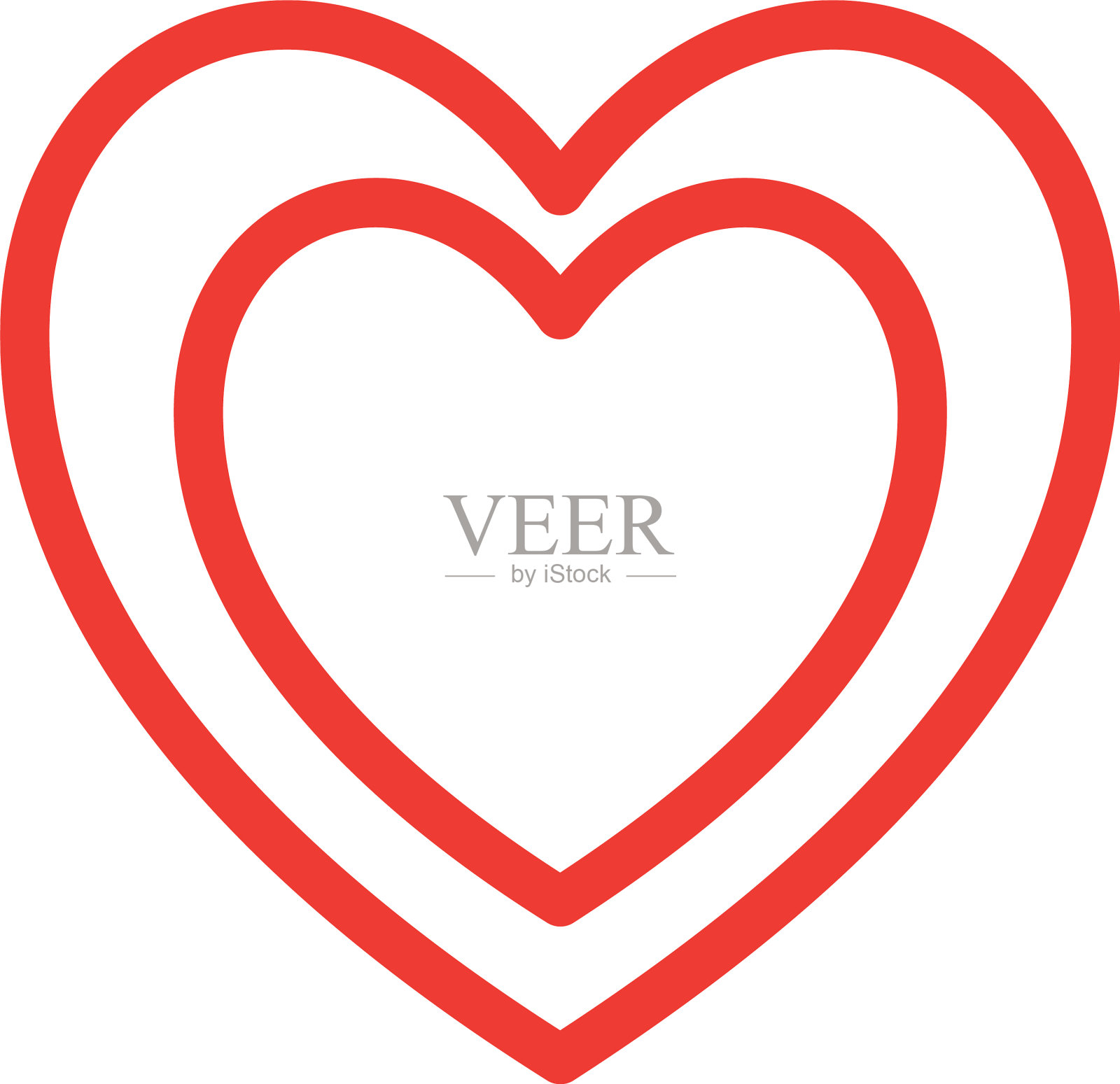 心内心平风格图标设计插画图片素材