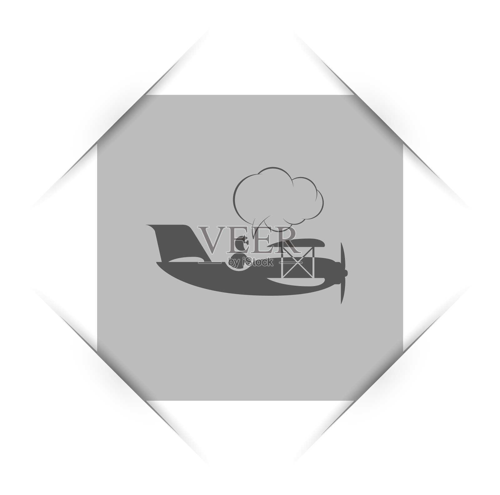 灰色方形相框插在一个插槽中设计元素图片