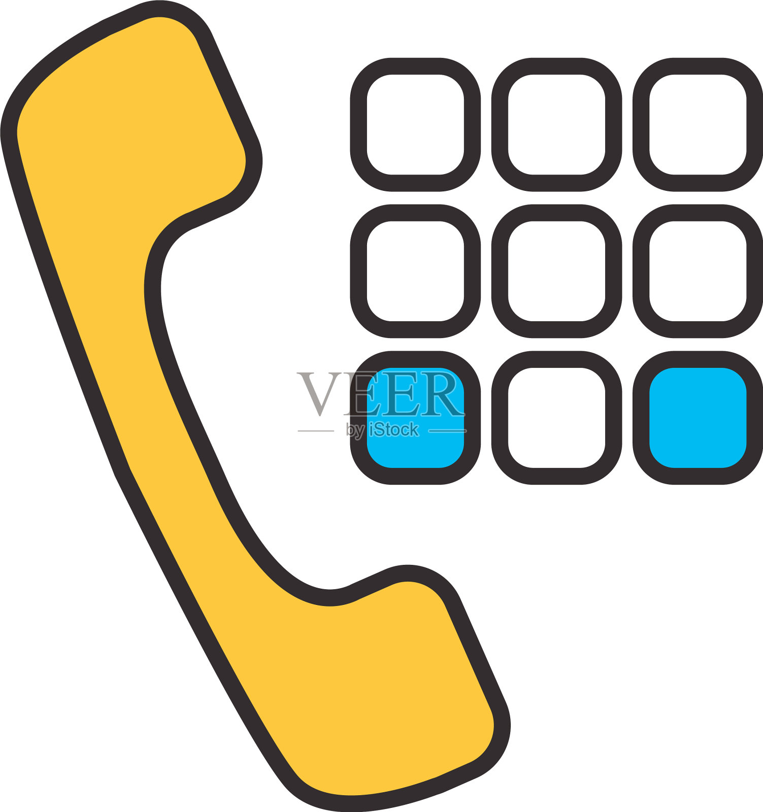 电话和按钮线和填充样式图标设计元素图片