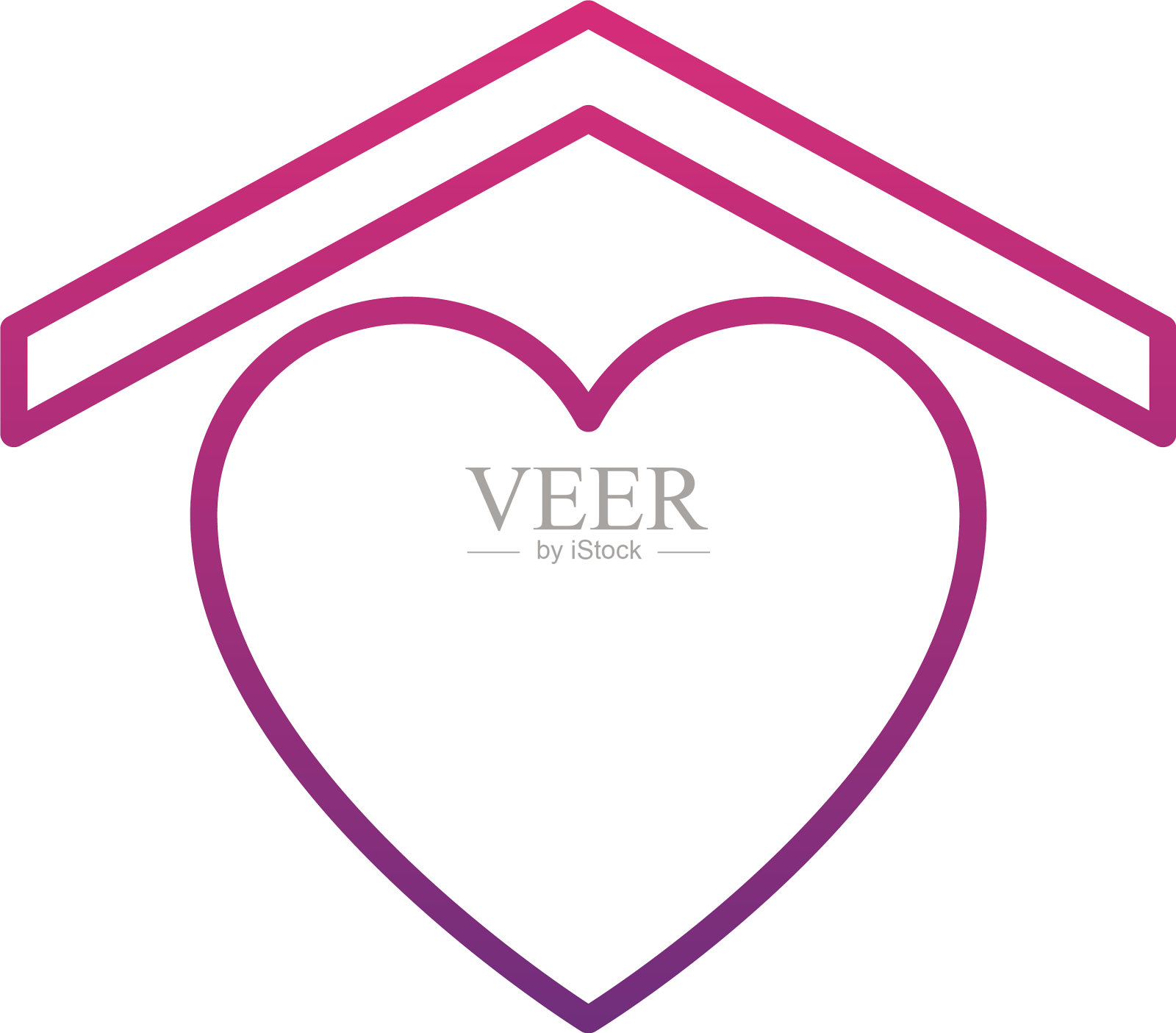 房子roand心图标渐变风格设计元素图片