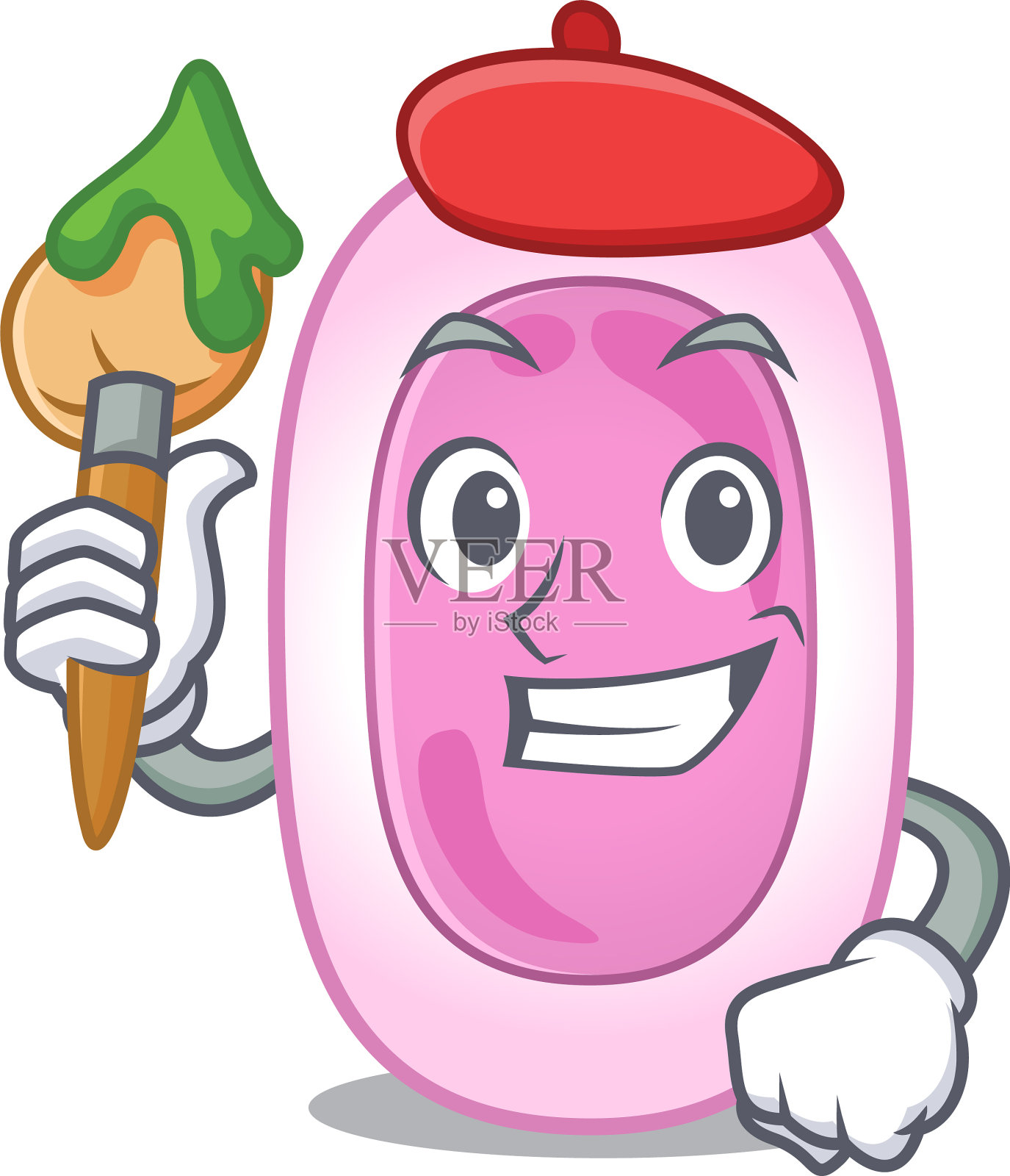 一个创意百日咳博德特菌艺术家吉祥物设计元素图片