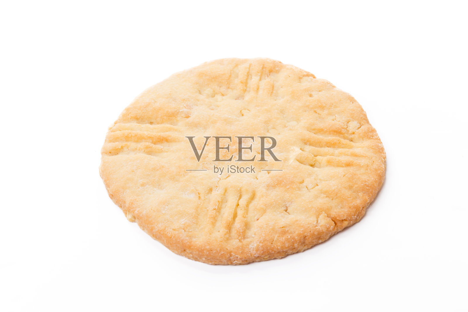 一个燕麦烤曲奇孤立在白色照片摄影图片