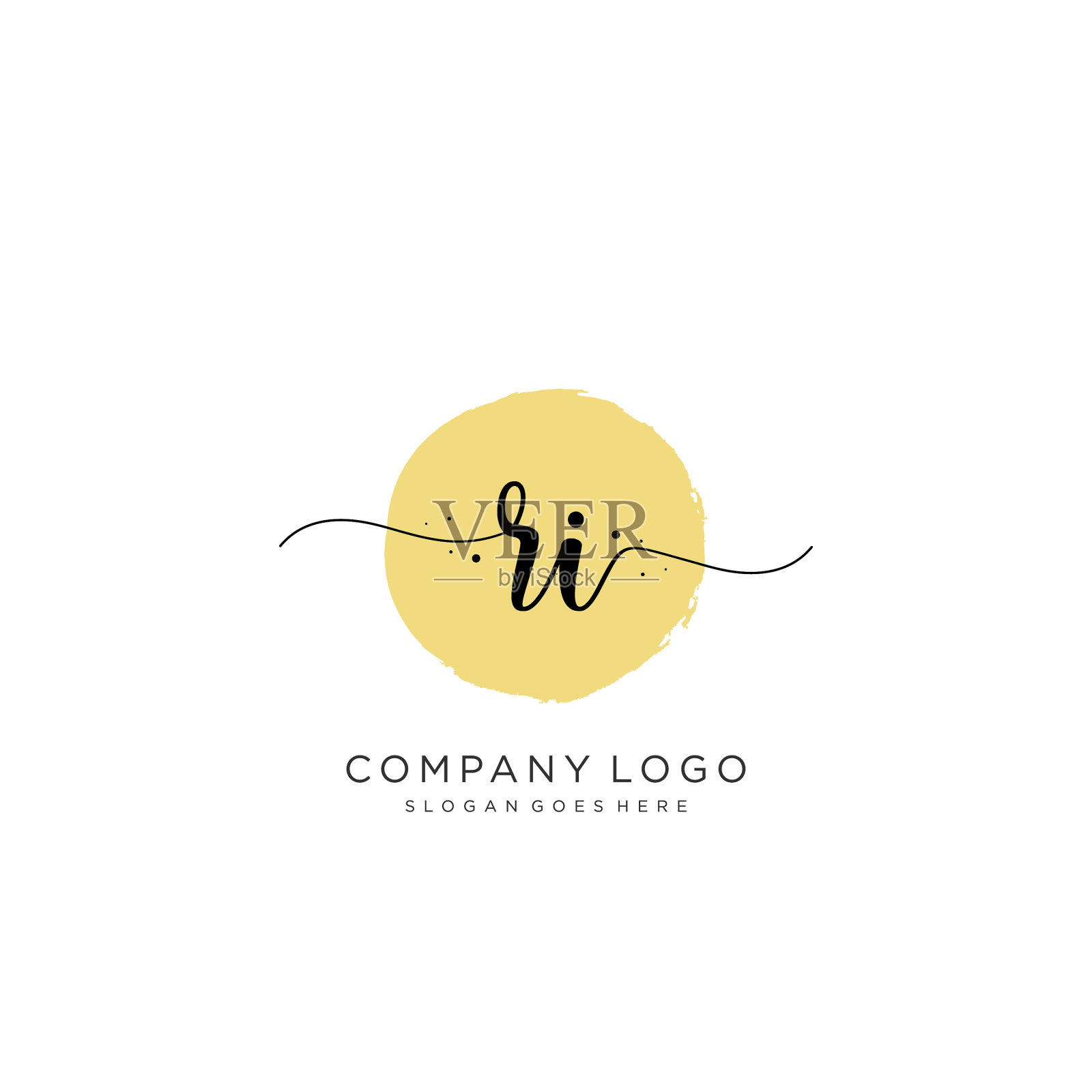 Ri初始手写标识设计插画图片素材