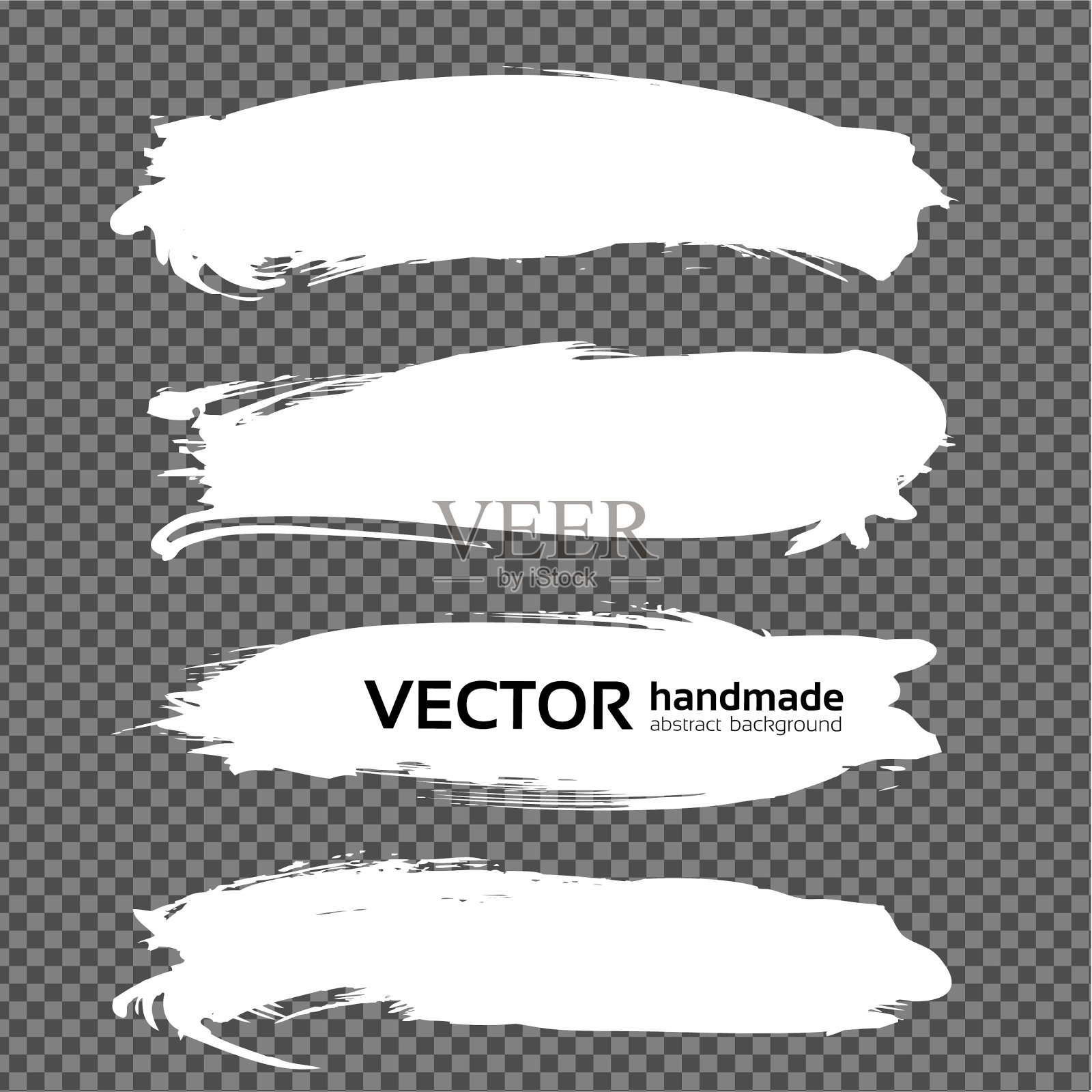 白色纹理长大涂抹设置孤立插画图片素材