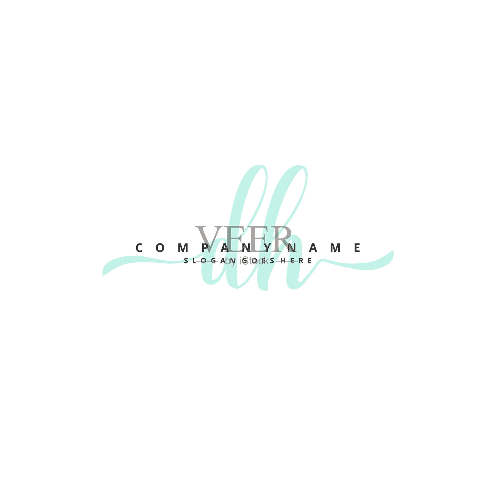 D h h首字母手写和签名标志插画图片素材