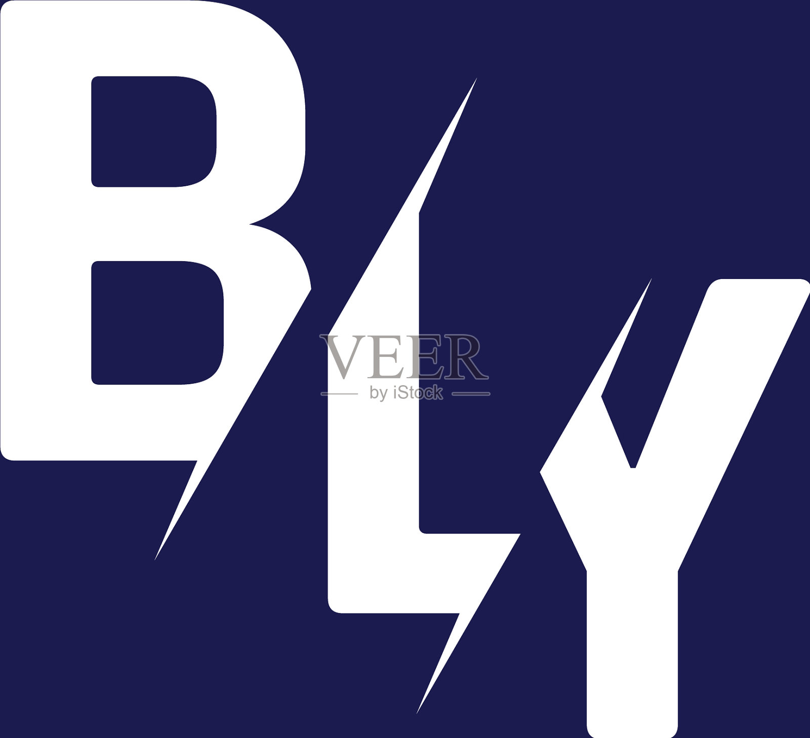 首字母组合logo设计bly插画图片素材