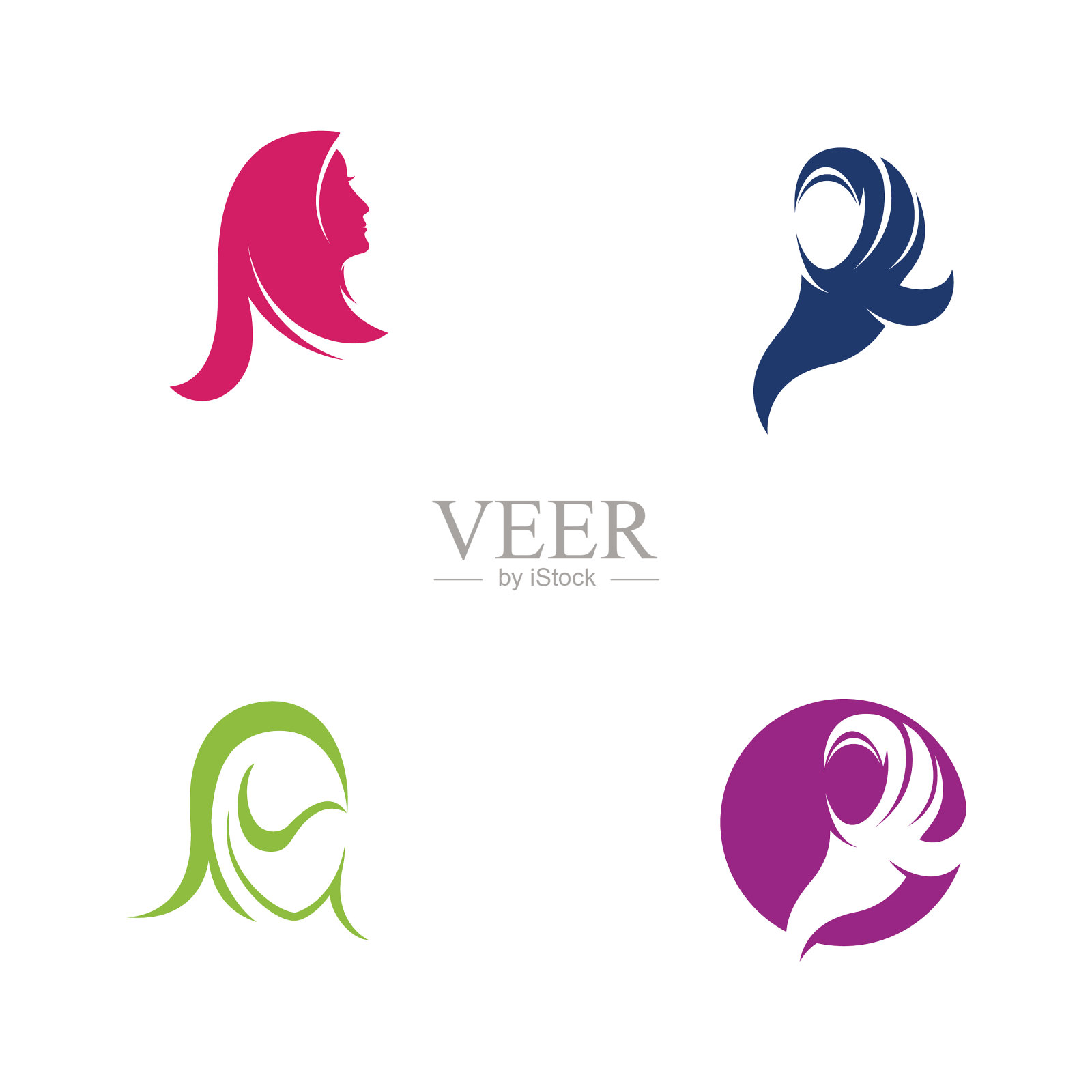 穆斯林头巾插画图片素材