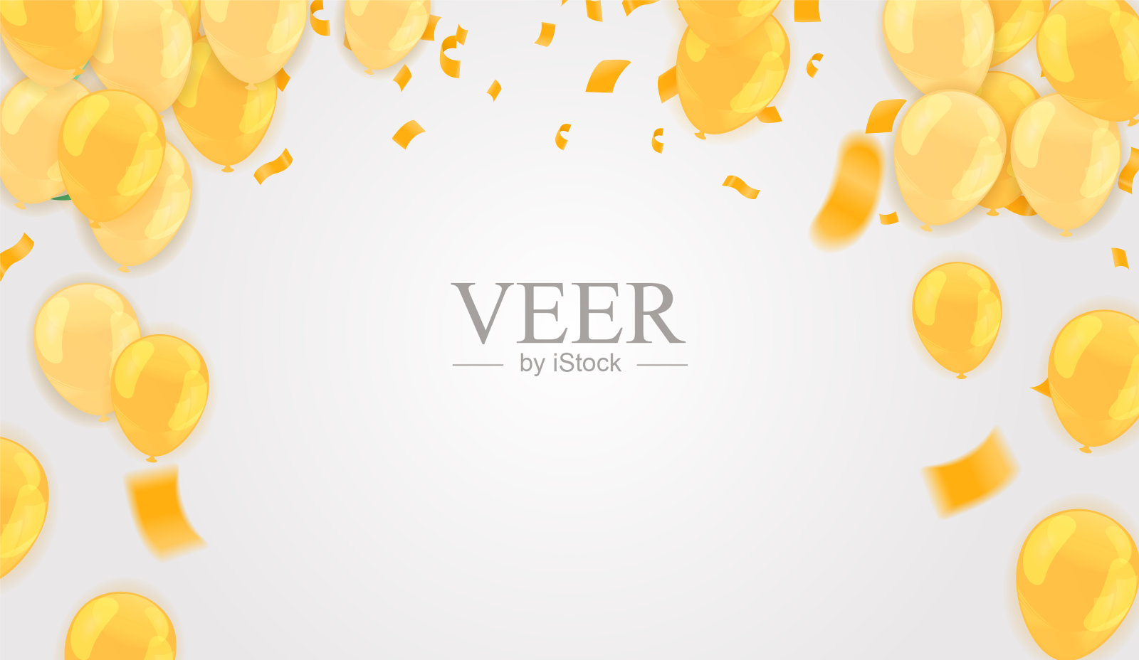 带有金色气球和蛇形纹章的庆祝派对旗帜。插画图片素材