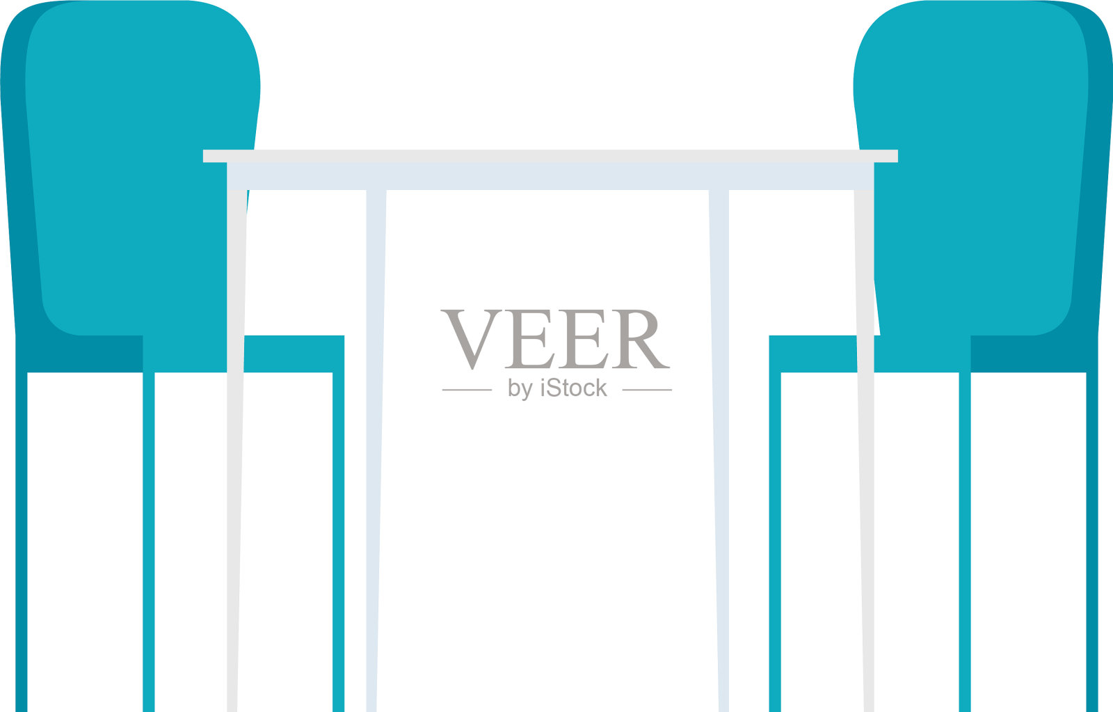 桌子和椅子家具在白色的背景设计元素图片