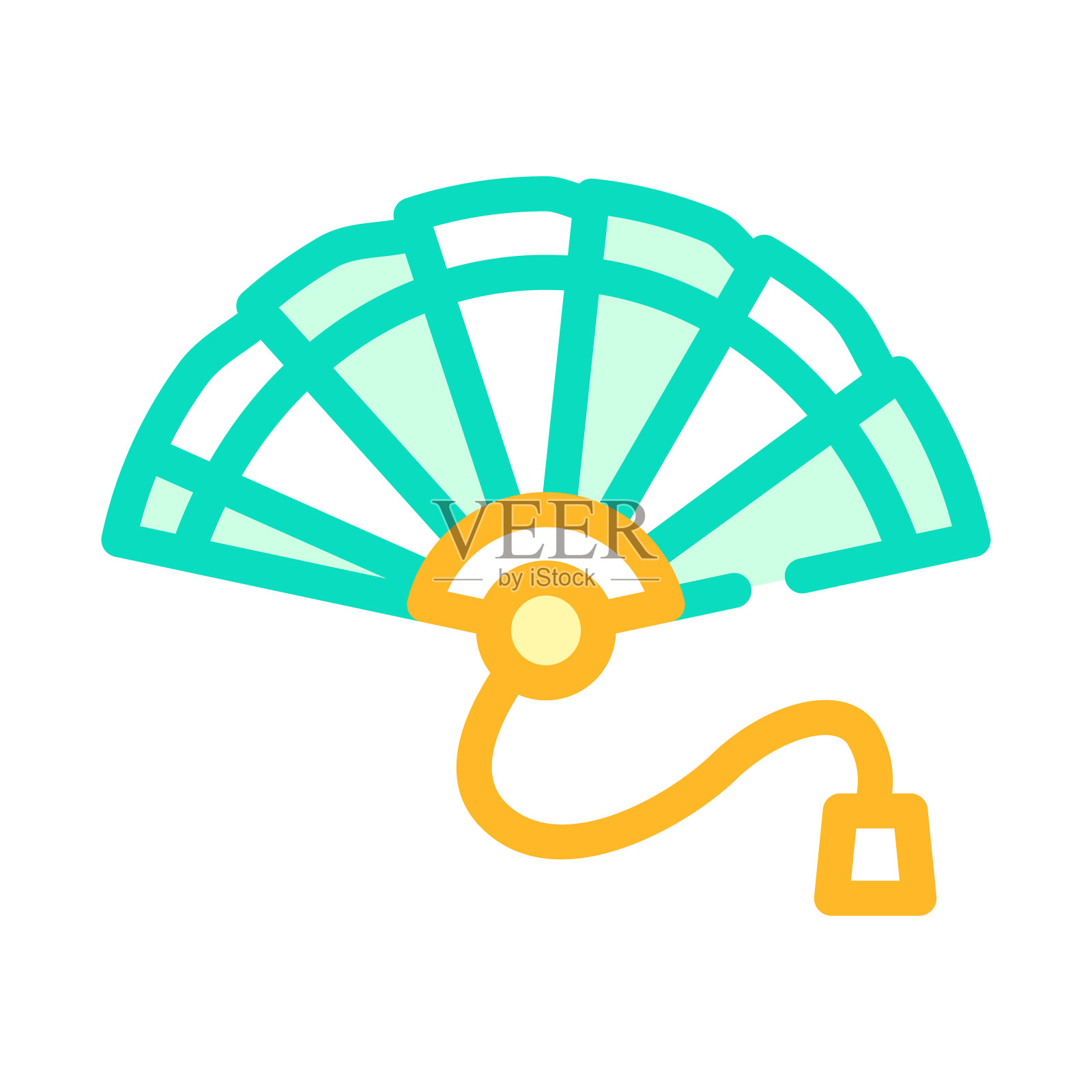 风扇复古颜色图标矢量插图插画图片素材