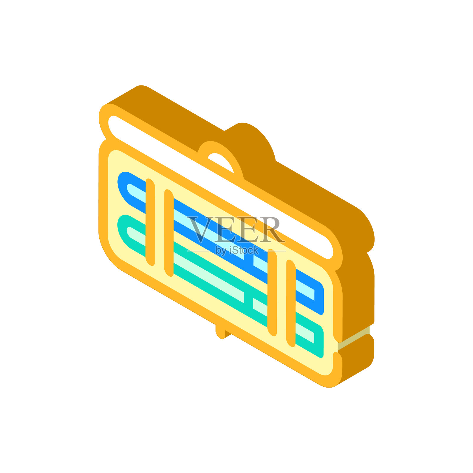 胰岛素注射设置盒等距图标矢量插图图标素材