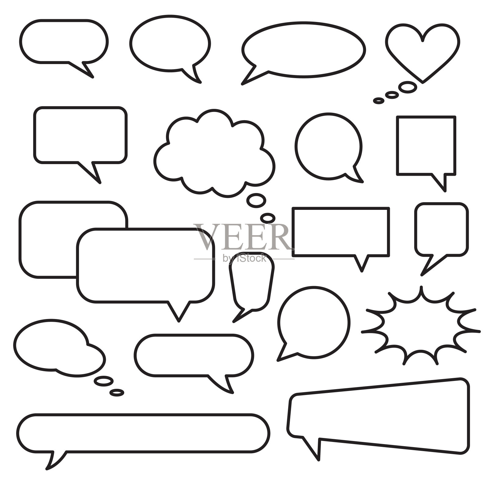 矢量语音气泡图标。插画图片素材