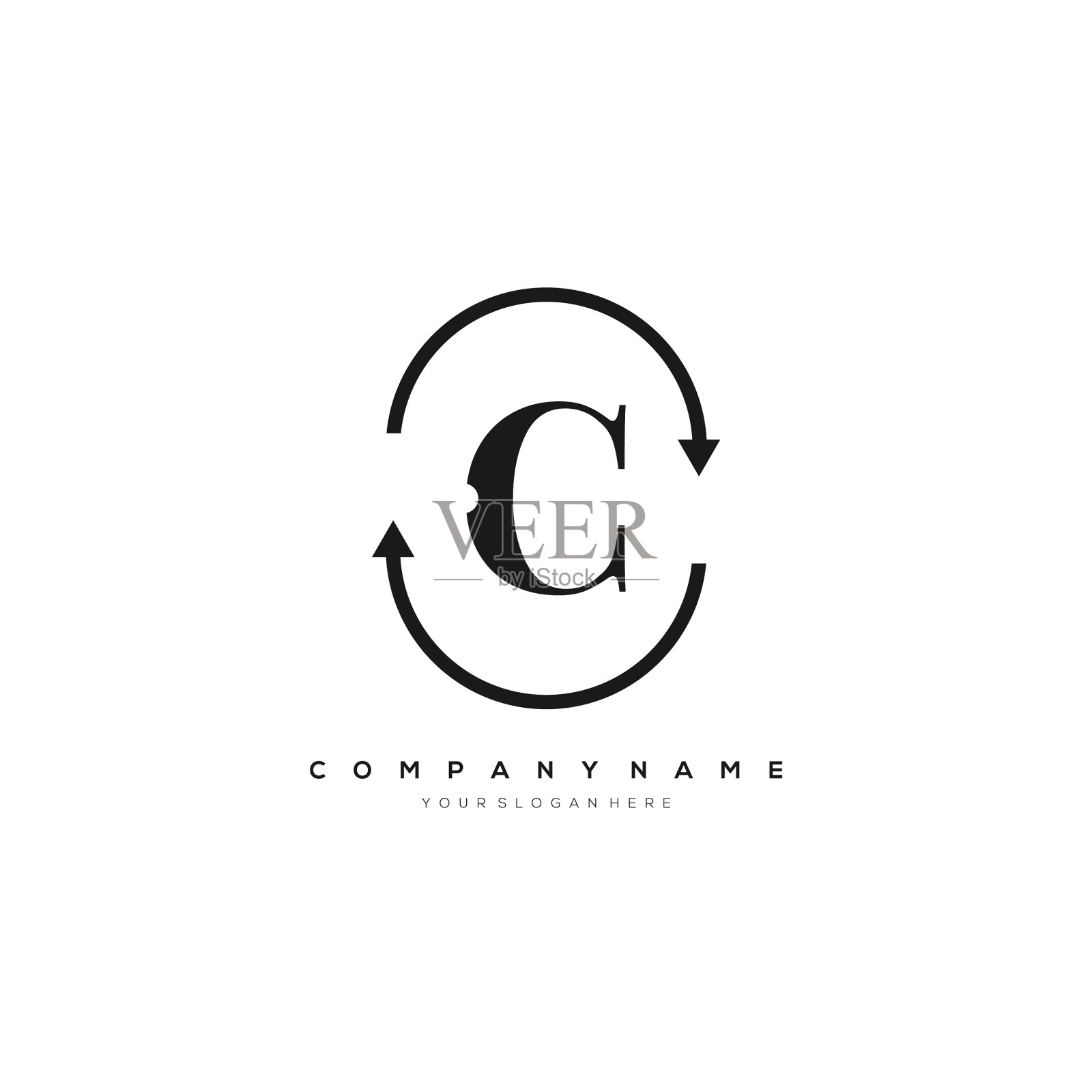 C字母标志模板插画图片素材