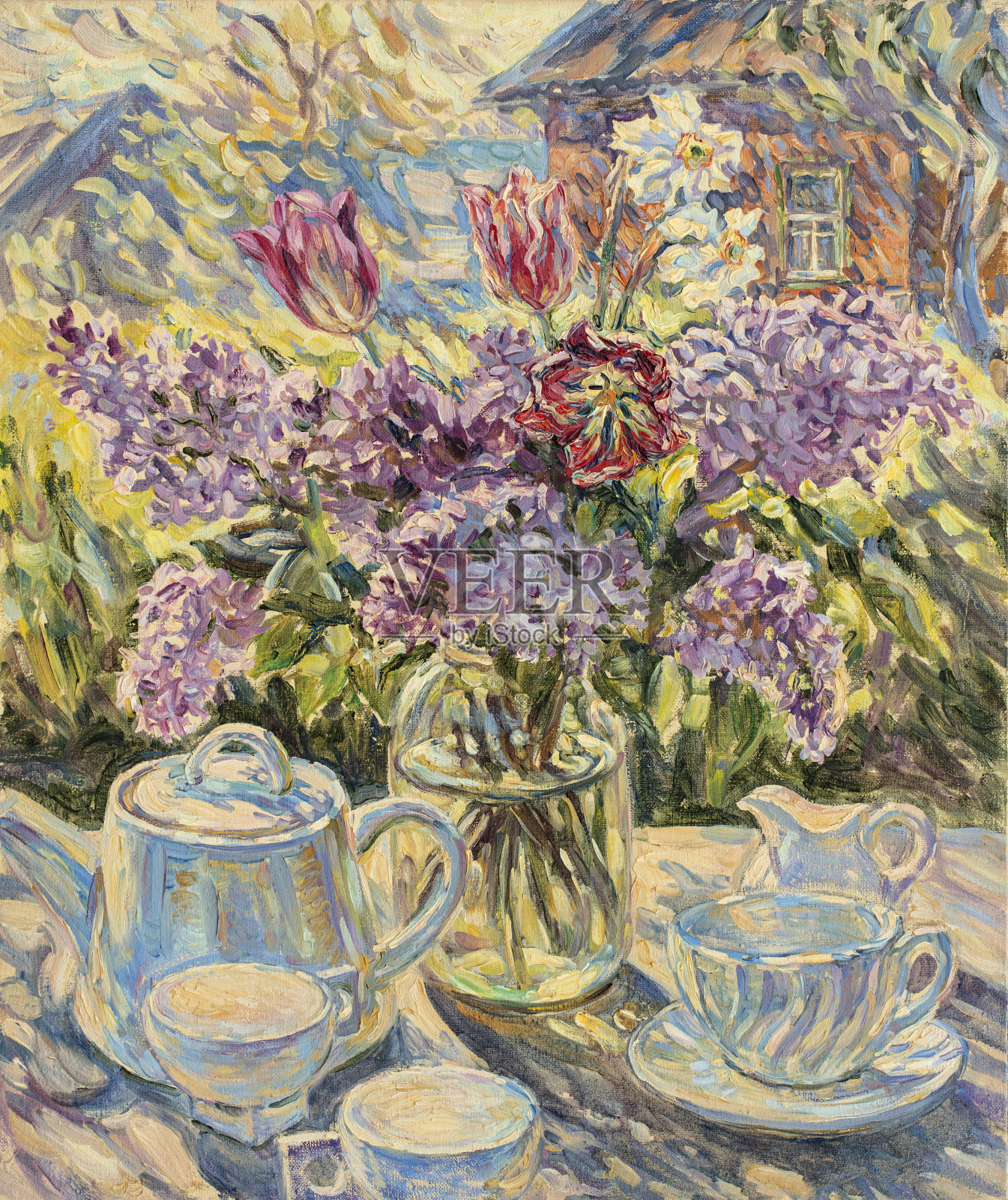 花，静物，油画，手工画插画图片素材