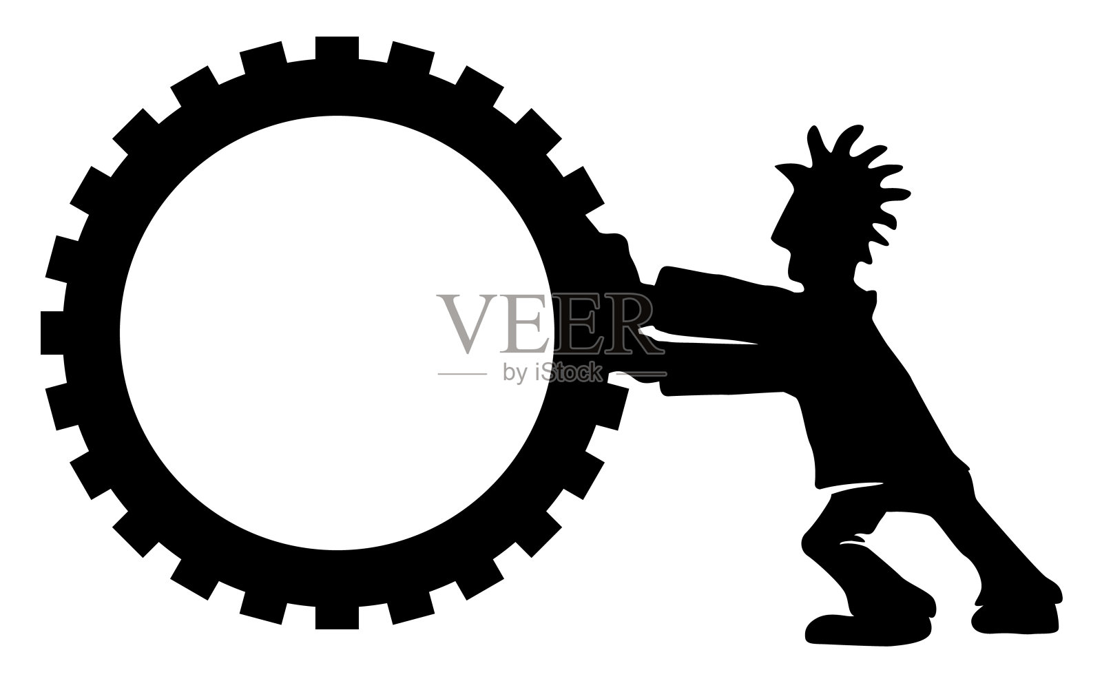 轮推杆式轮廓插画图片素材