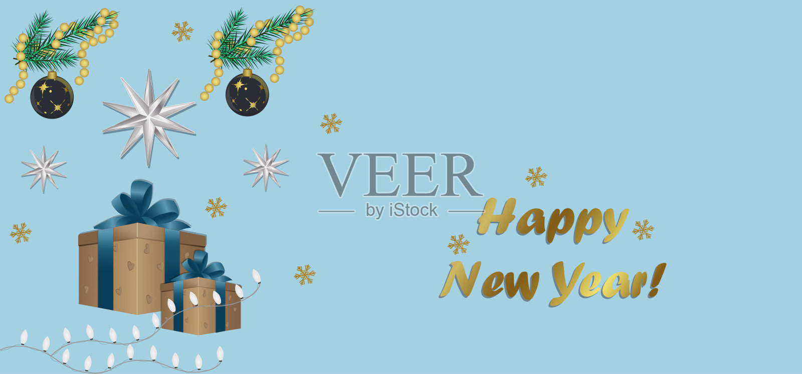 新年旗帜。圣诞节的背景设计插画图片素材