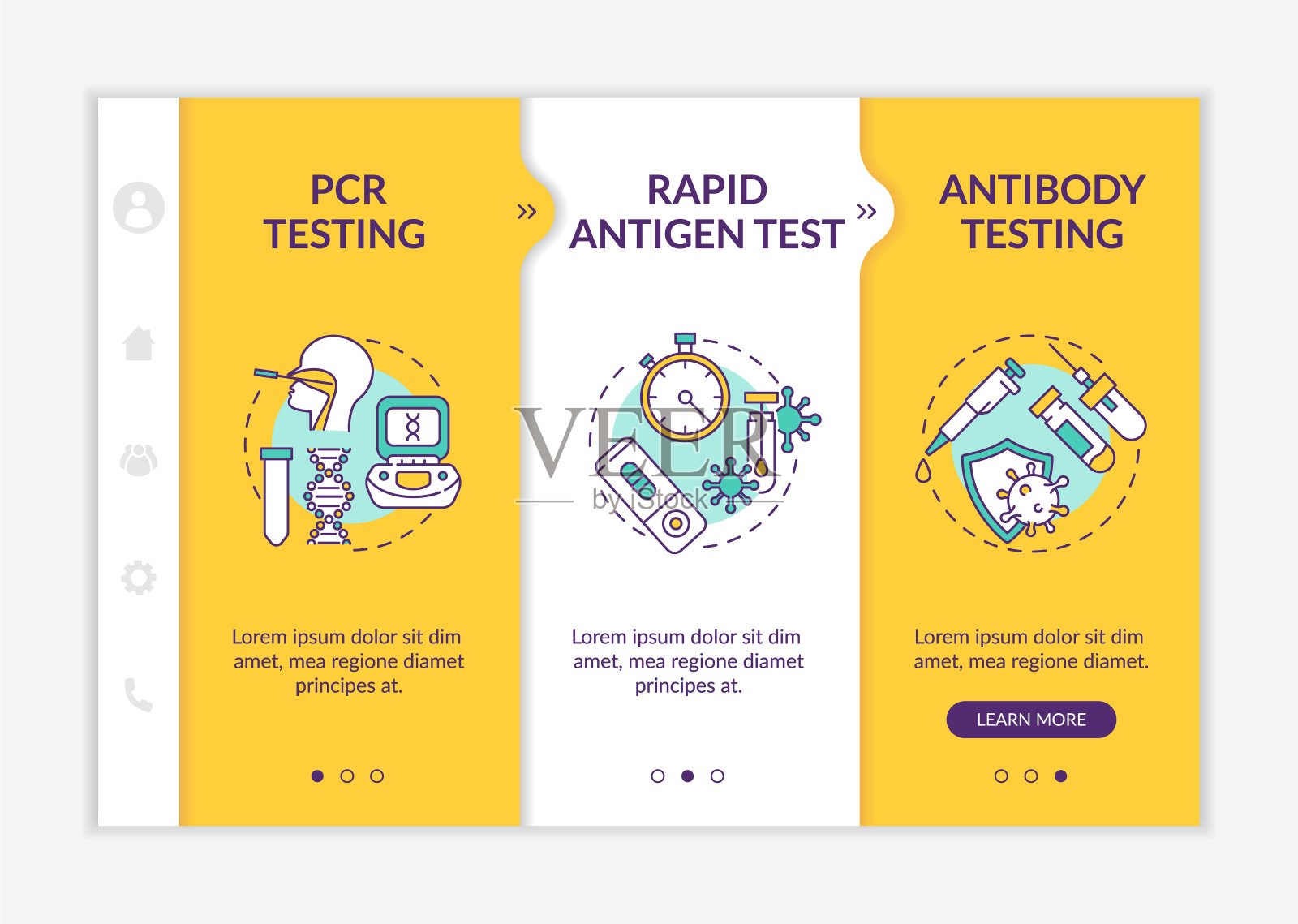 冠状病毒检测类型入职载体模板插画图片素材