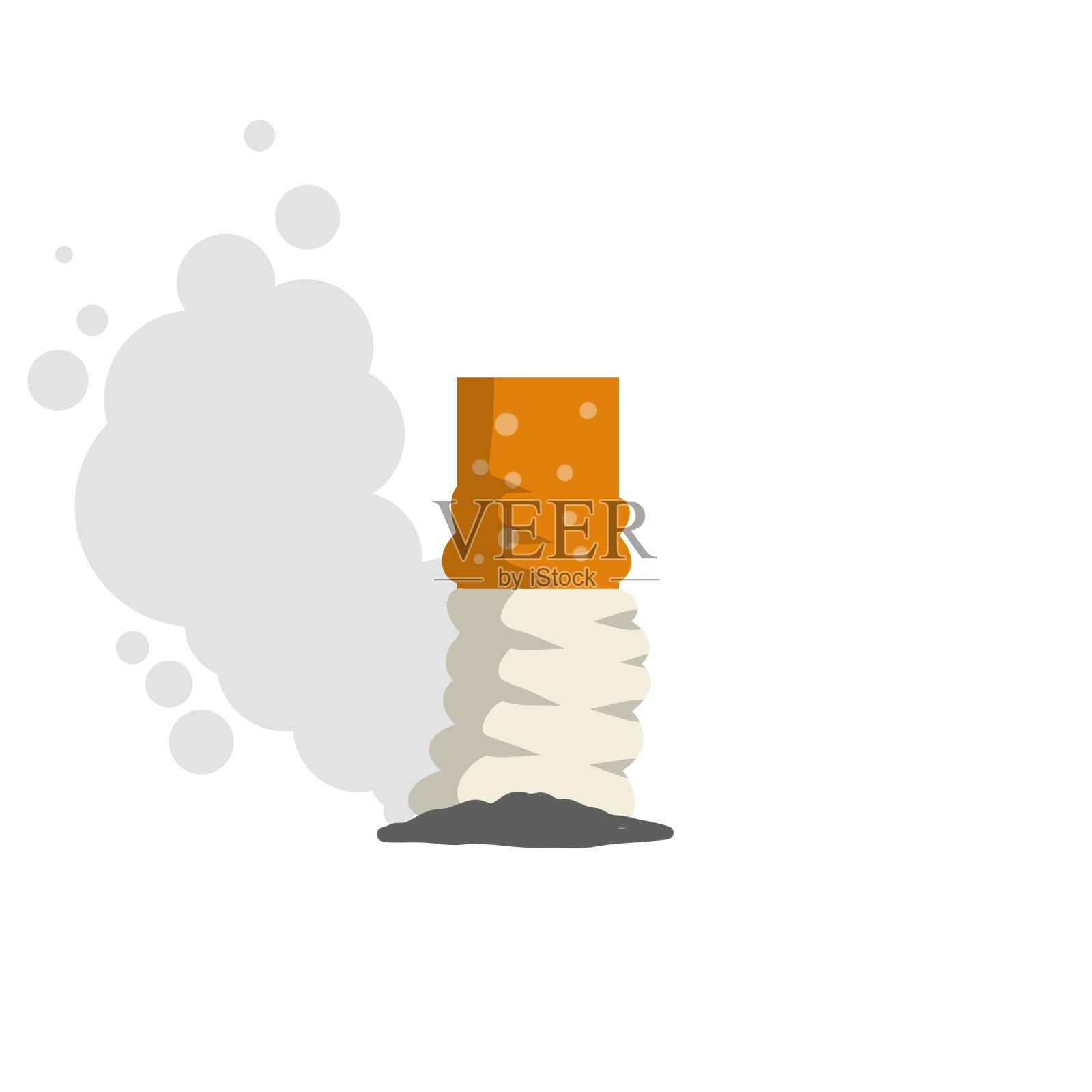 烟头。吸烟的坏习惯。小对象。插画图片素材