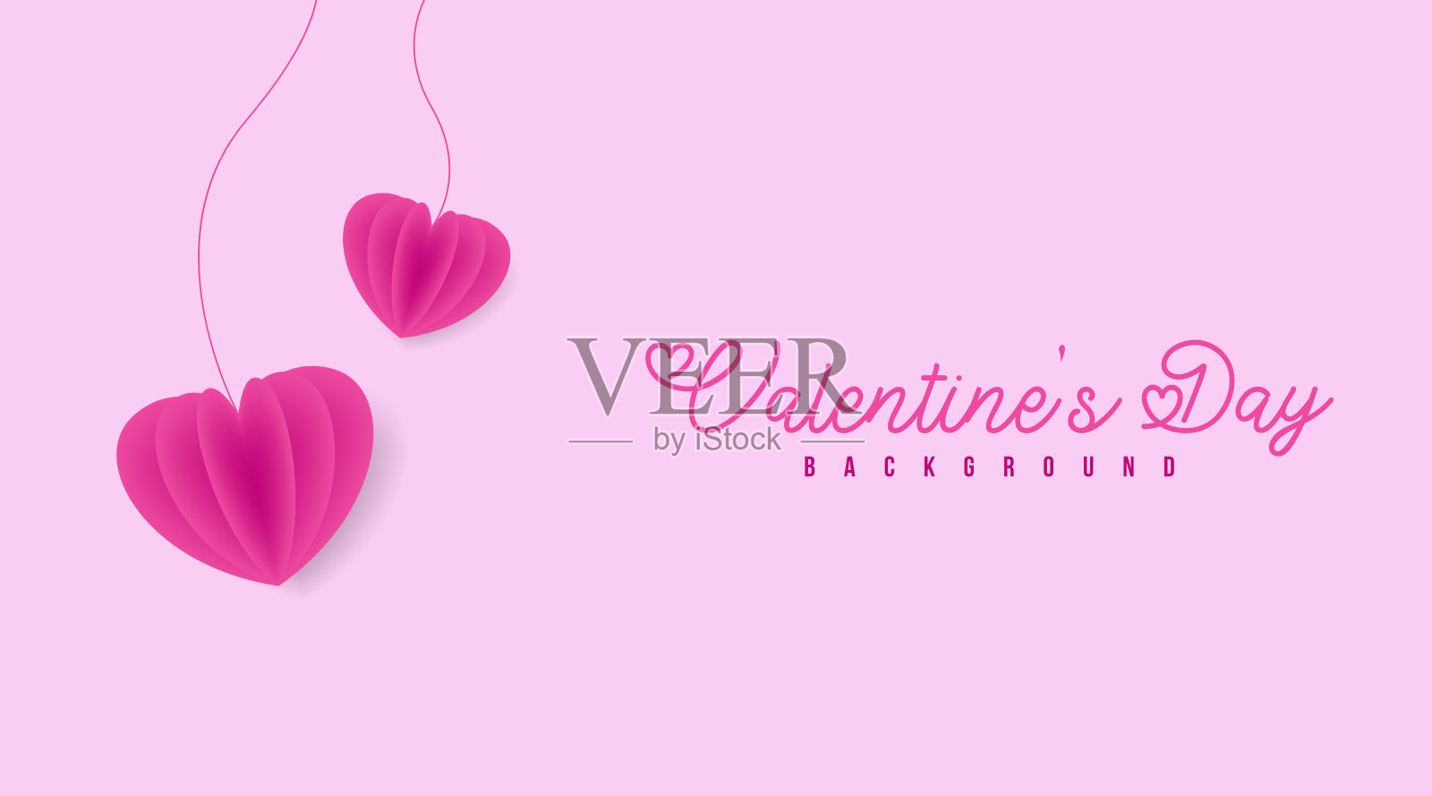 情人节剪纸背景插画矢量图插画图片素材