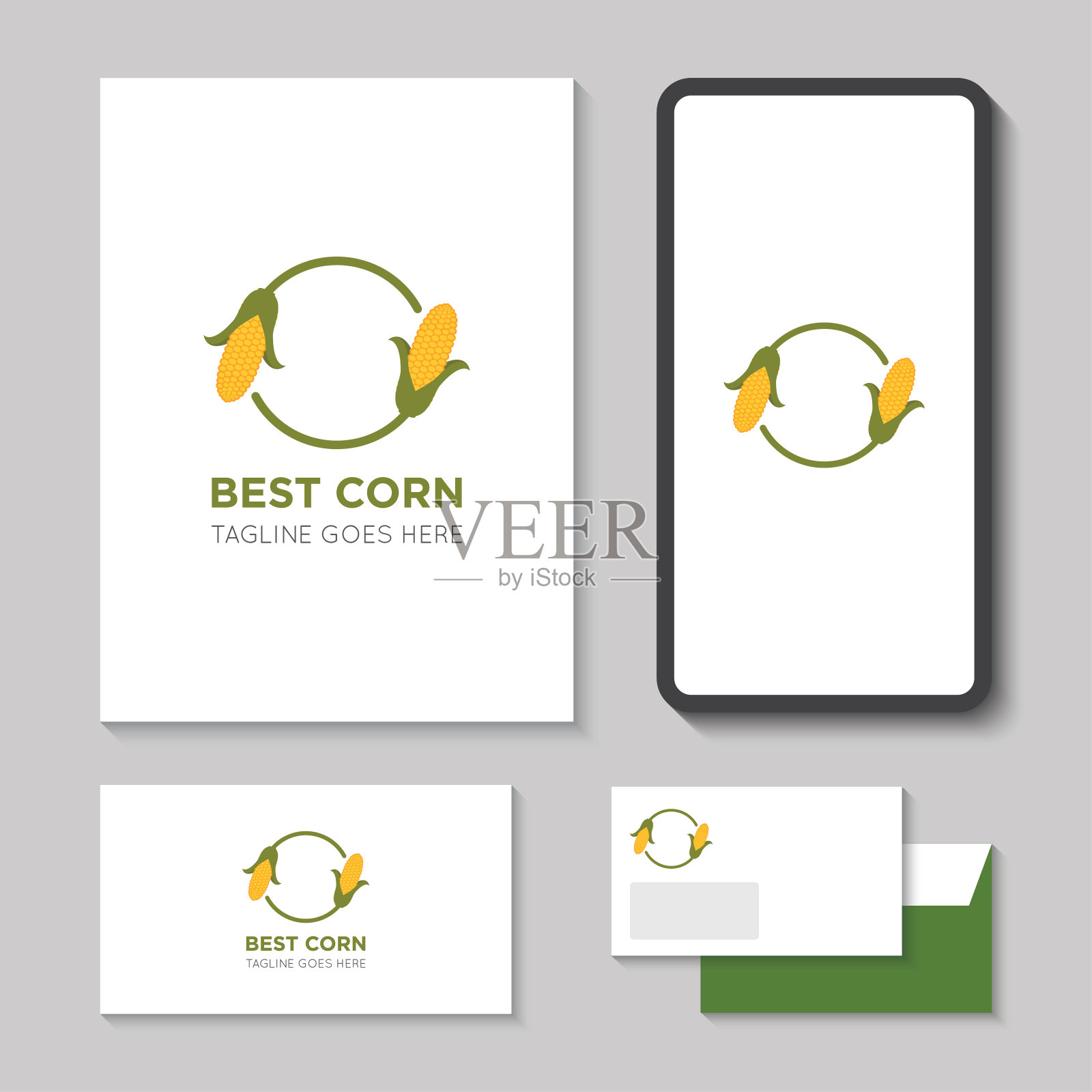 玉米图标和符号矢量图插画图片素材