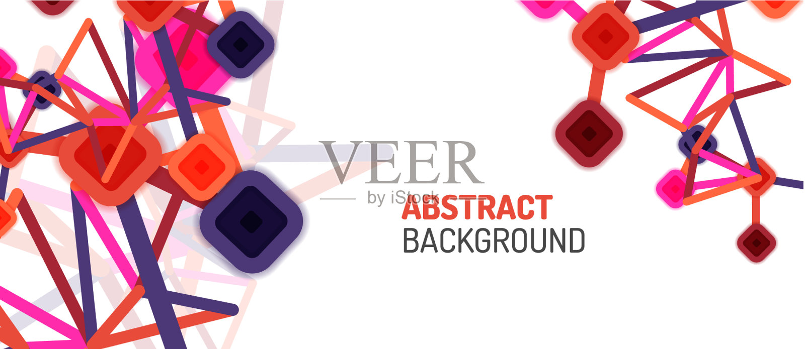 抽象的正方形网点连接方式插画图片素材