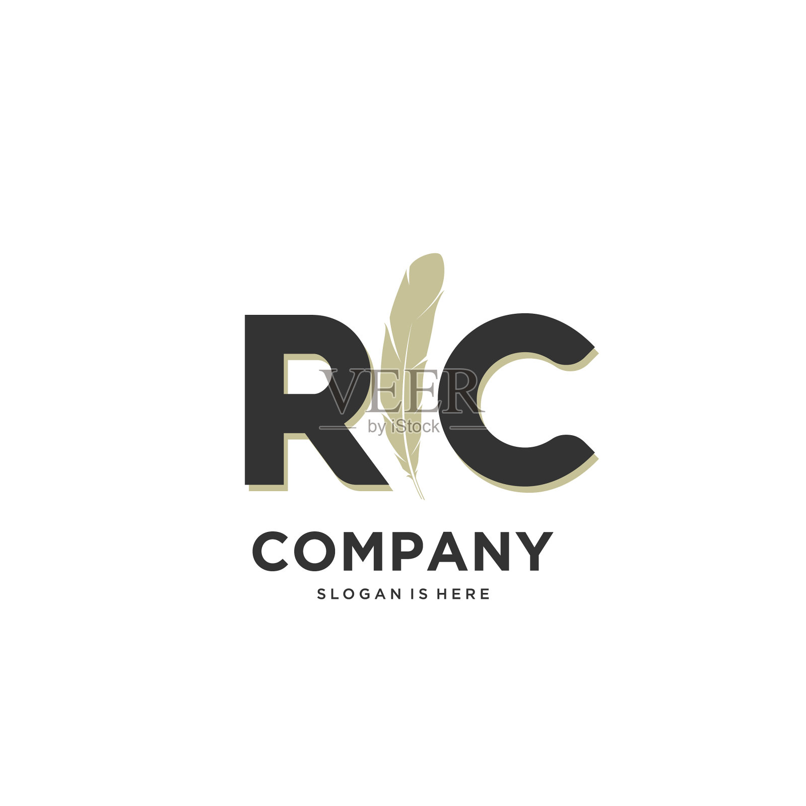 首字母rc独特，有吸引力，有创意插画图片素材