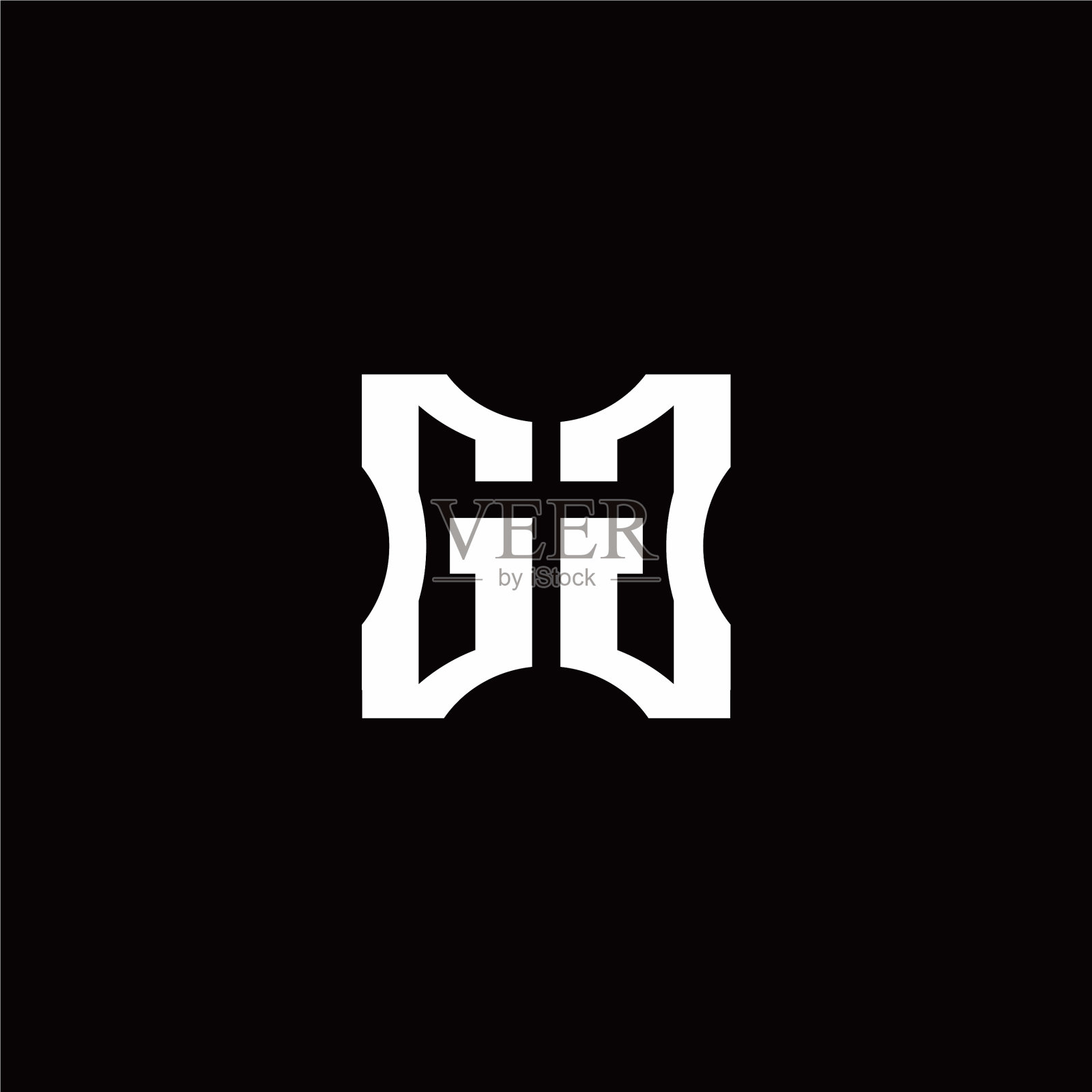 Gg标志与单片裁剪元素设计插画图片素材